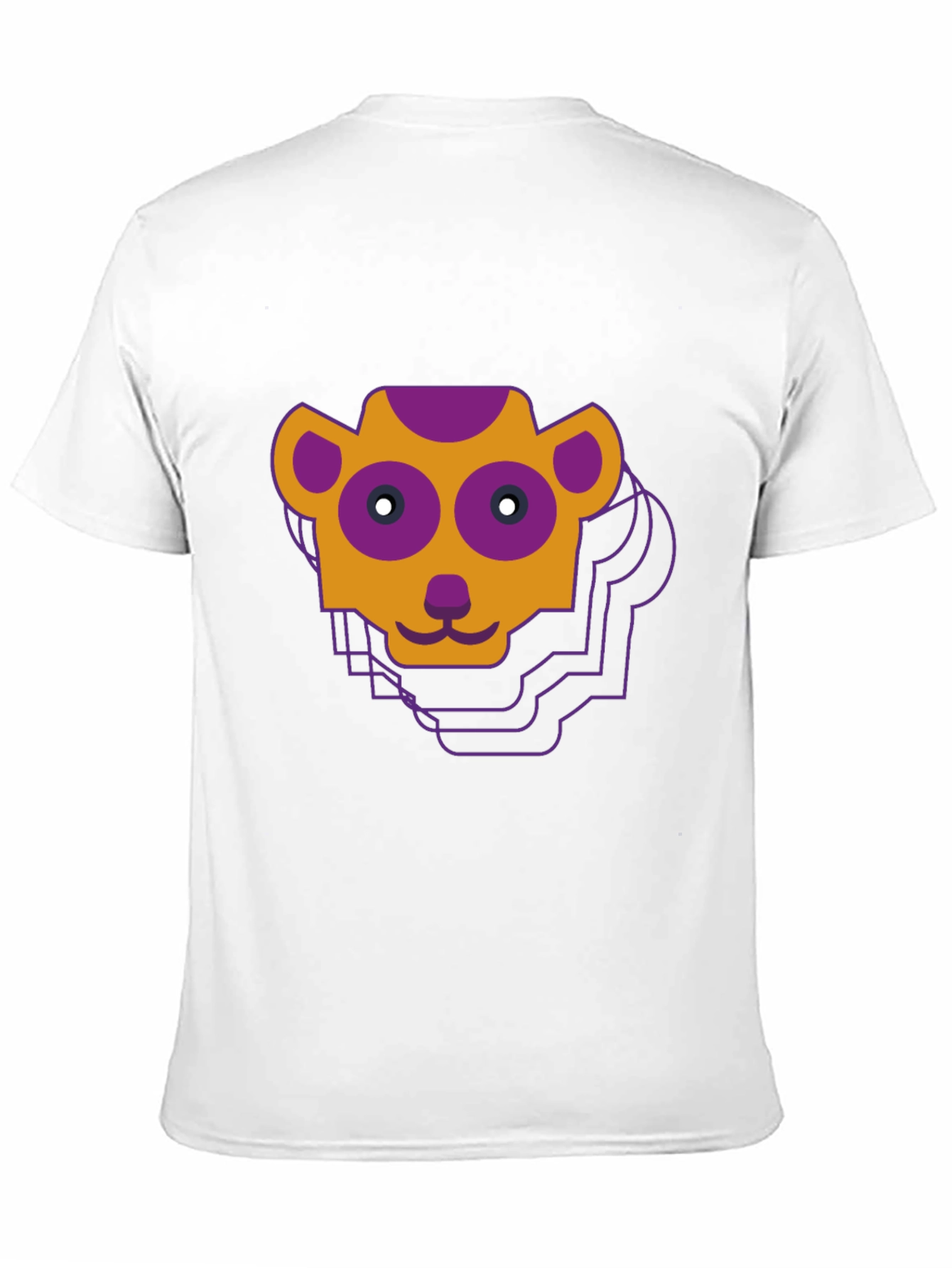Geometric Monkey Face Graphic Tee - Black