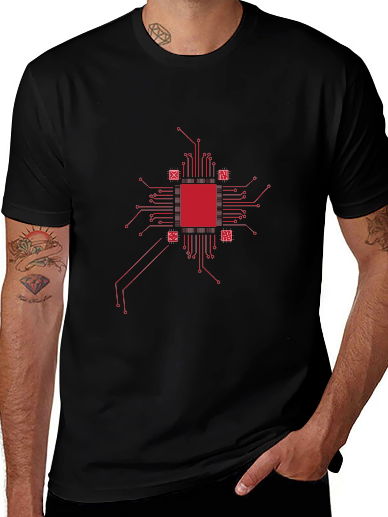 Tech Circuit Board Graphic Tee - Cool Geek Style