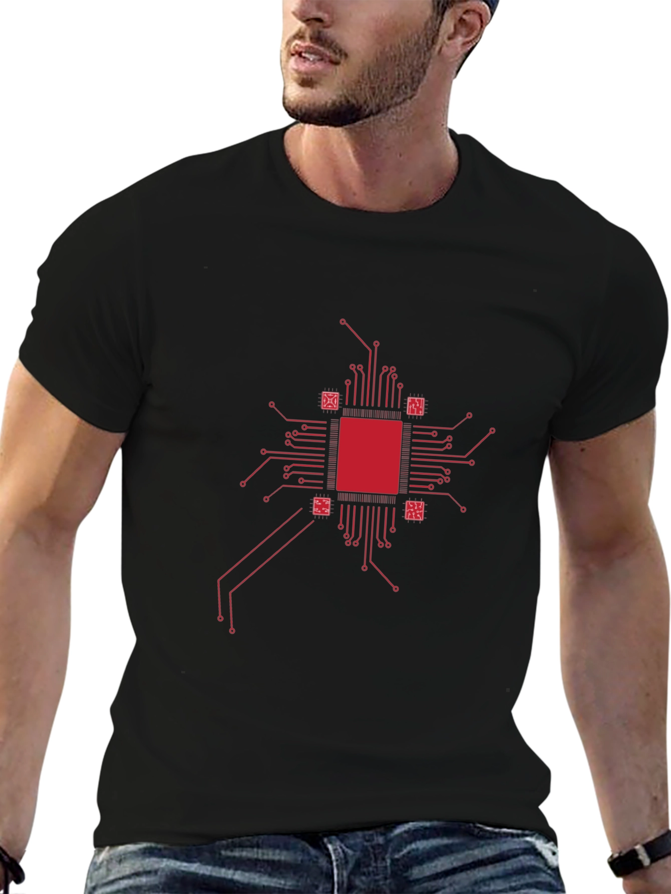 Tech Circuit Board Graphic Tee - Cool Geek Style