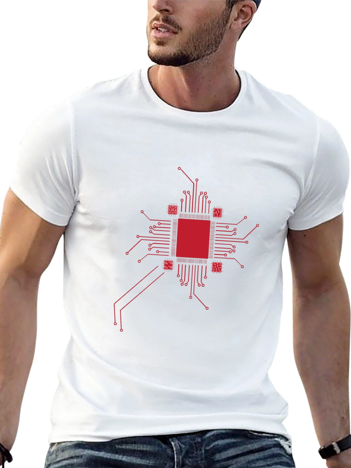 Tech Circuit Board Graphic Tee - Cool Geek Style