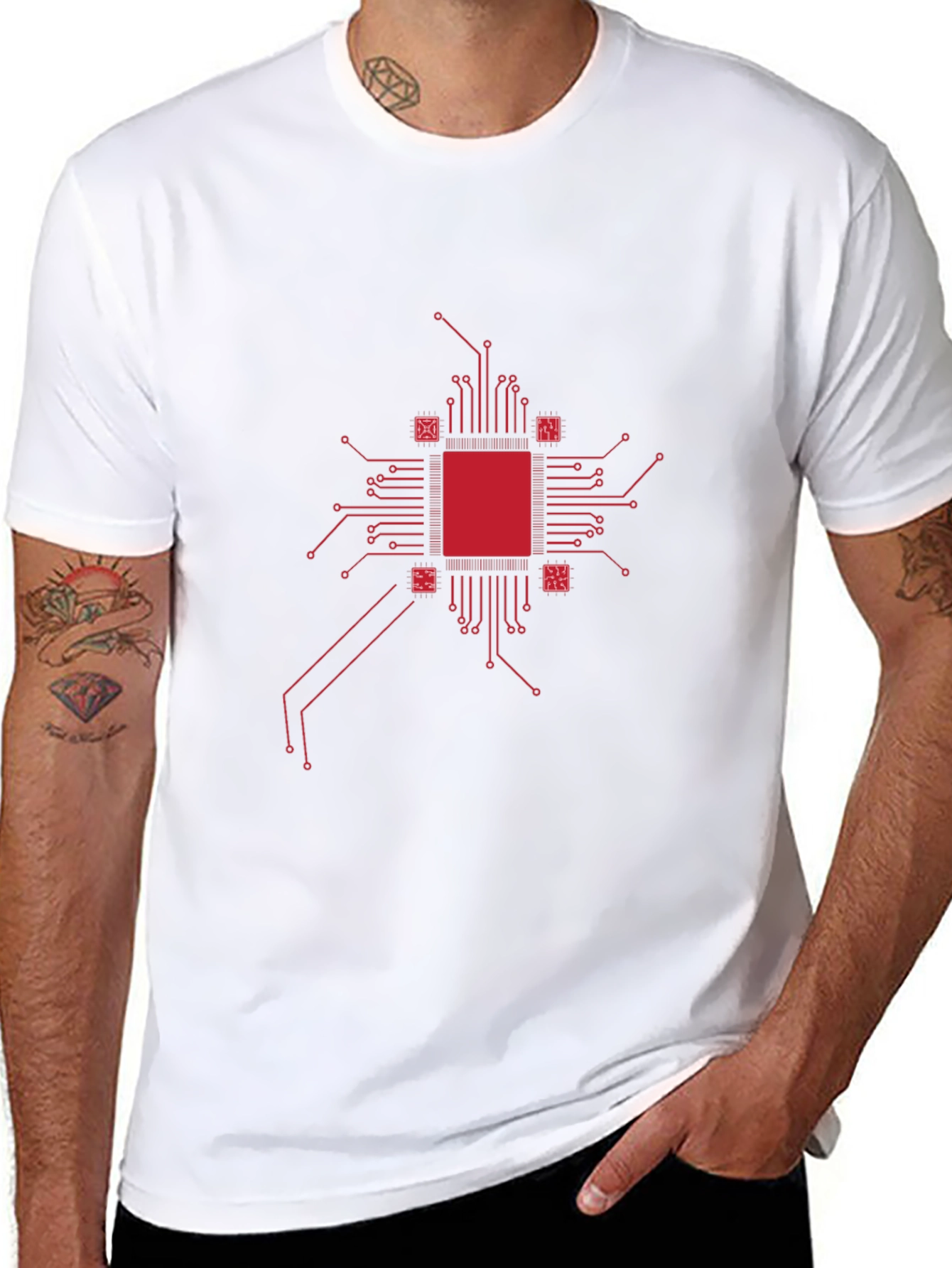 Tech Circuit Board Graphic Tee - Cool Geek Style