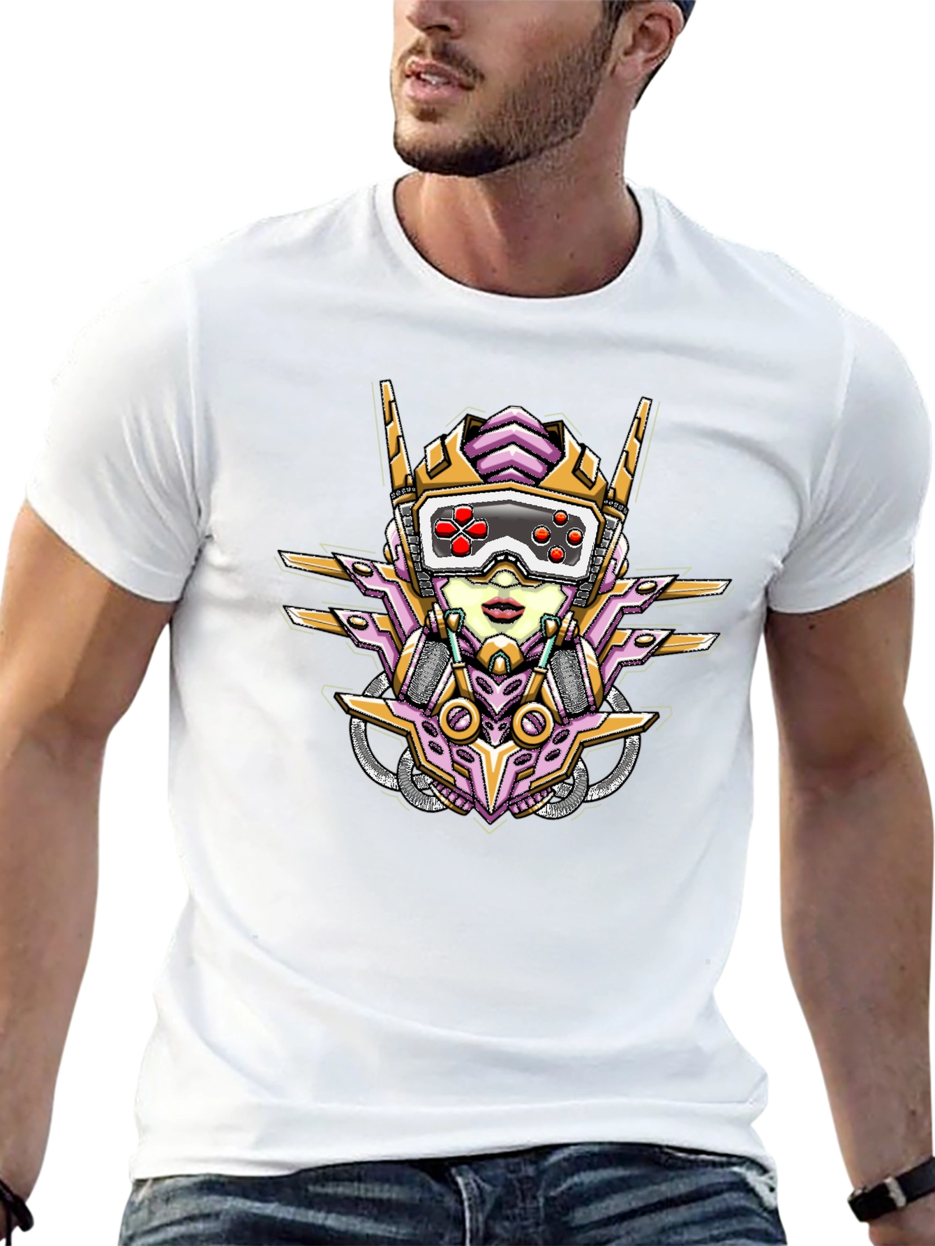 Cyberpunk Gaming Robot Girl T-Shirt