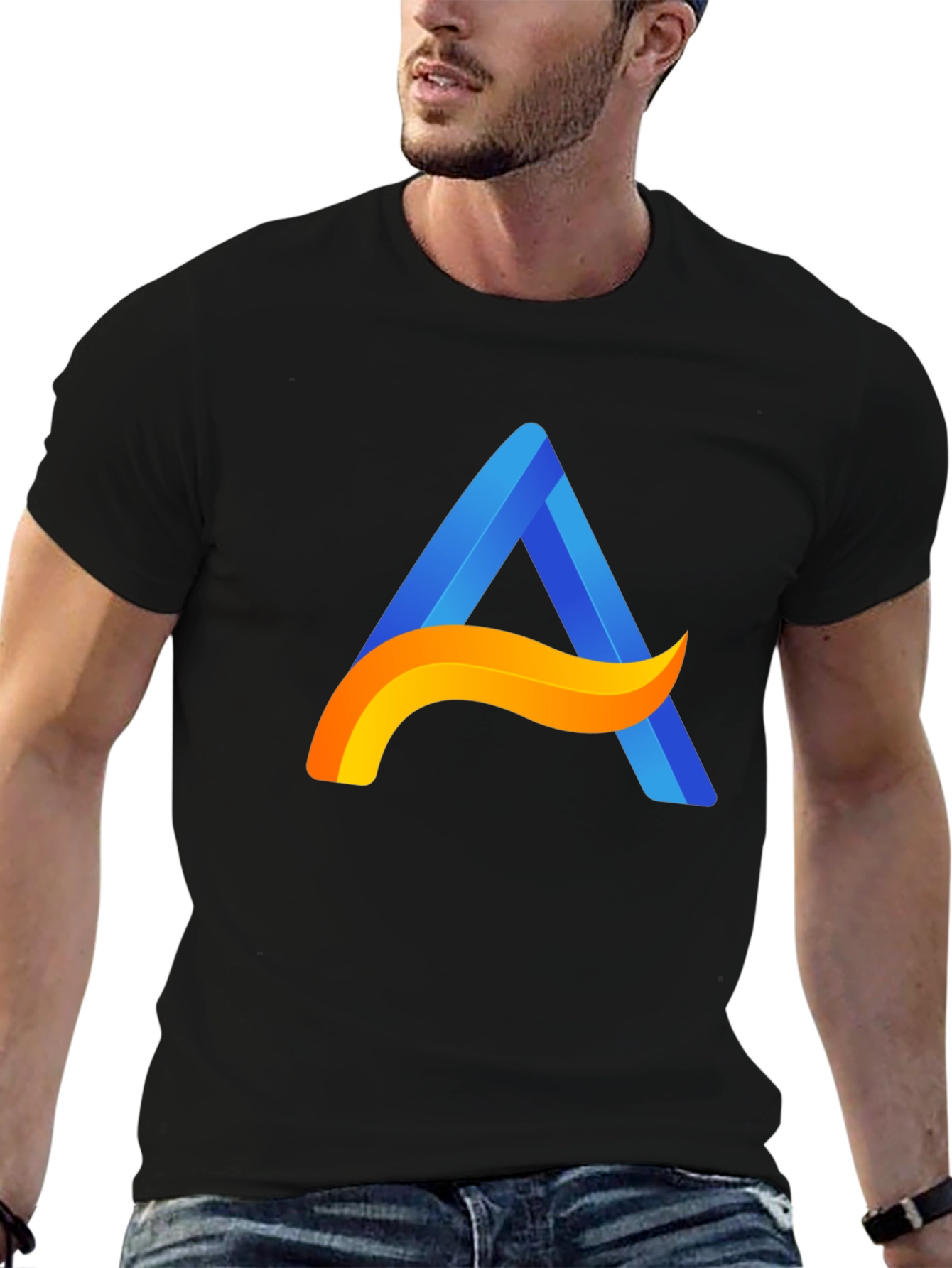Modern A Logo Black T-Shirt - Stylish Casual Wear
