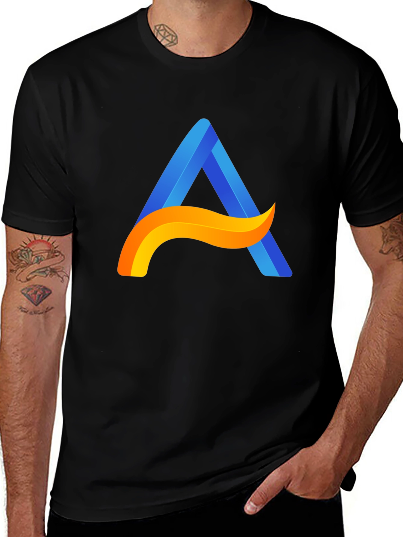 Modern A Logo Black T-Shirt - Stylish Casual Wear