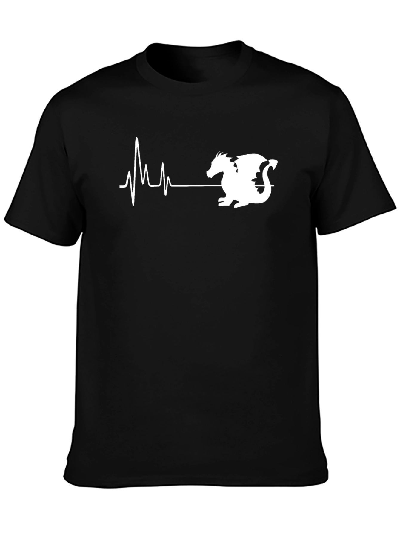 Dragon Heartbeat T-Shirt - Black Graphic Tee