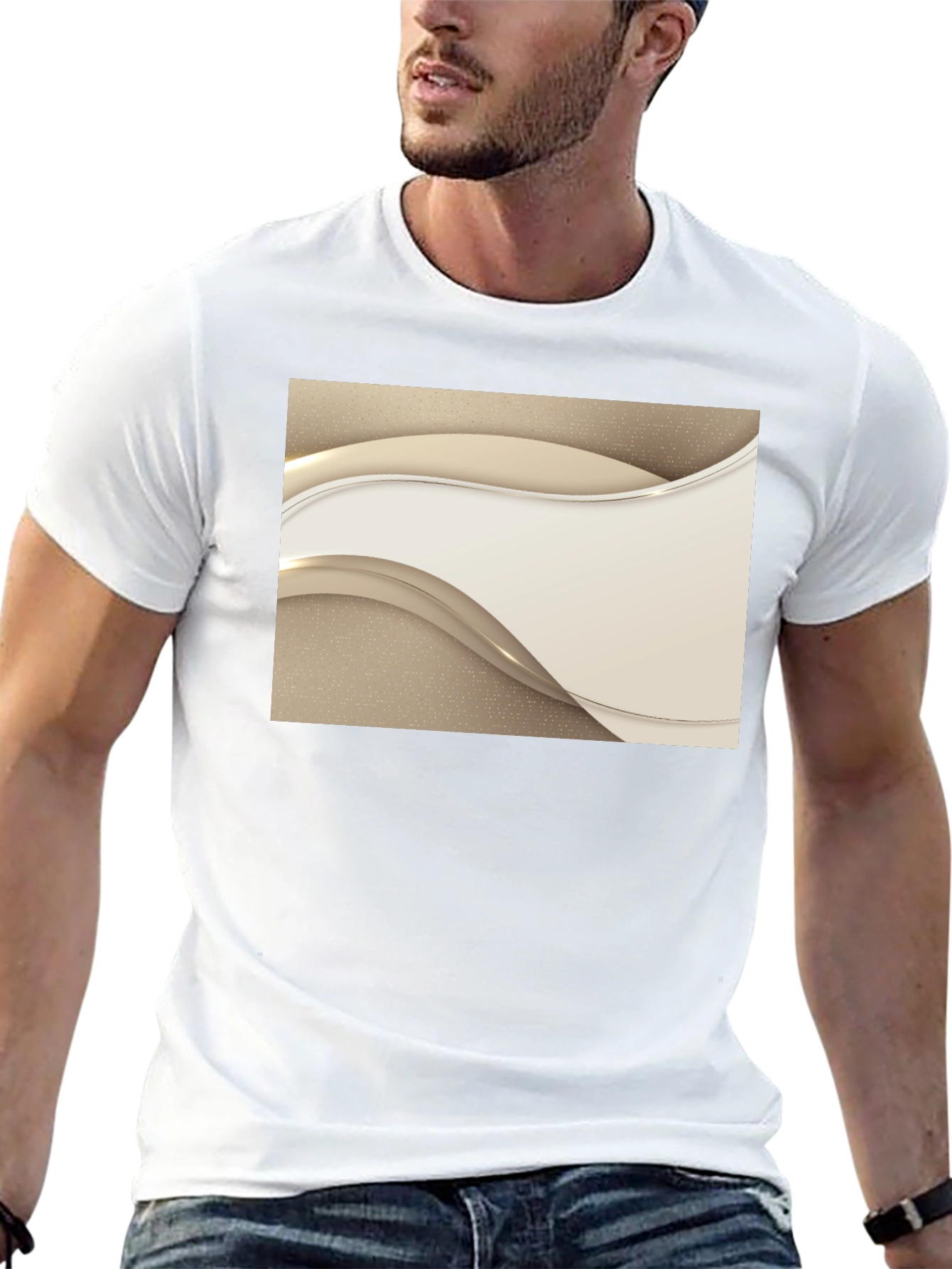 Stylish Black Tee with Abstract Design