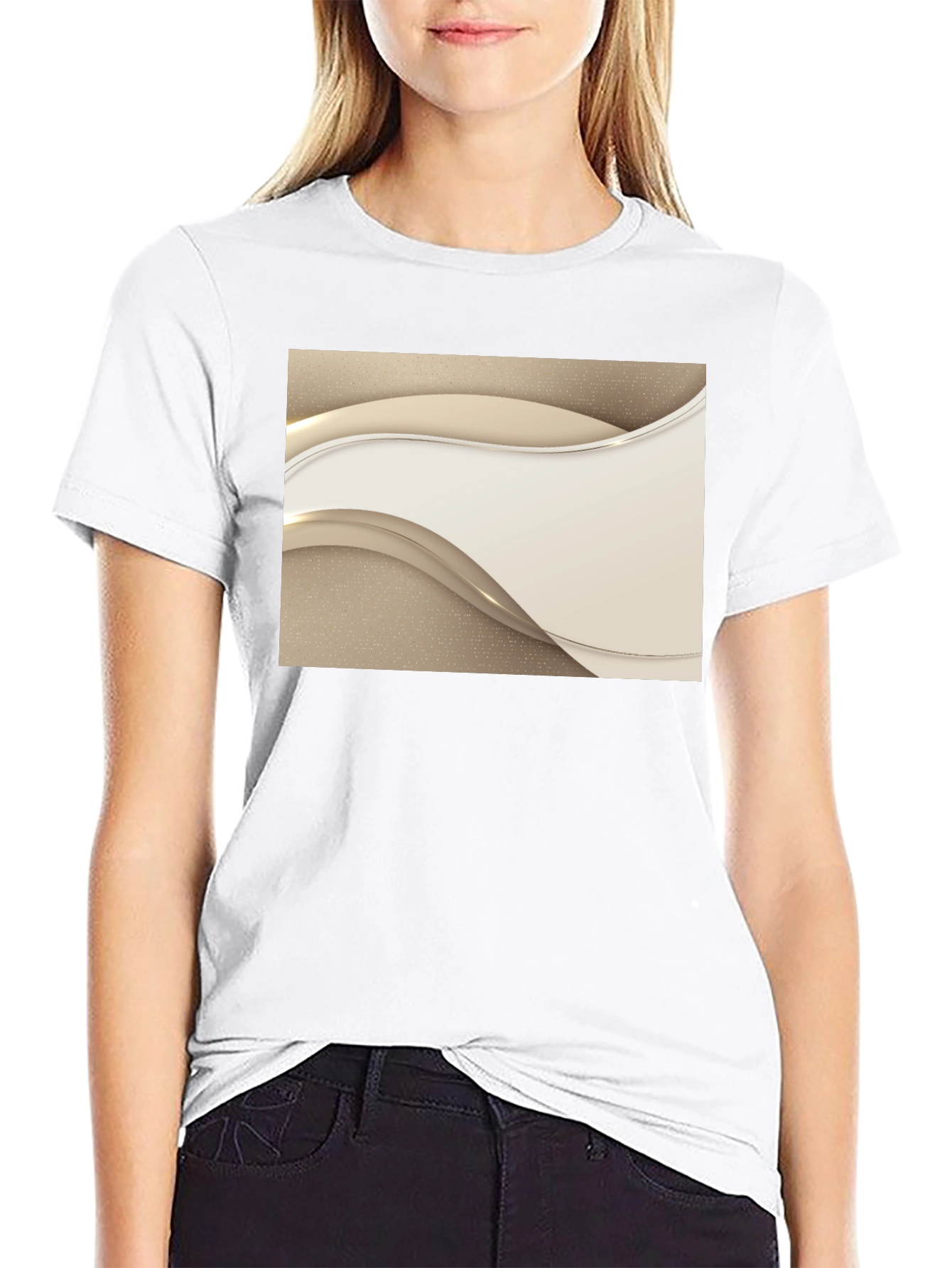 Stylish Black Tee with Abstract Design