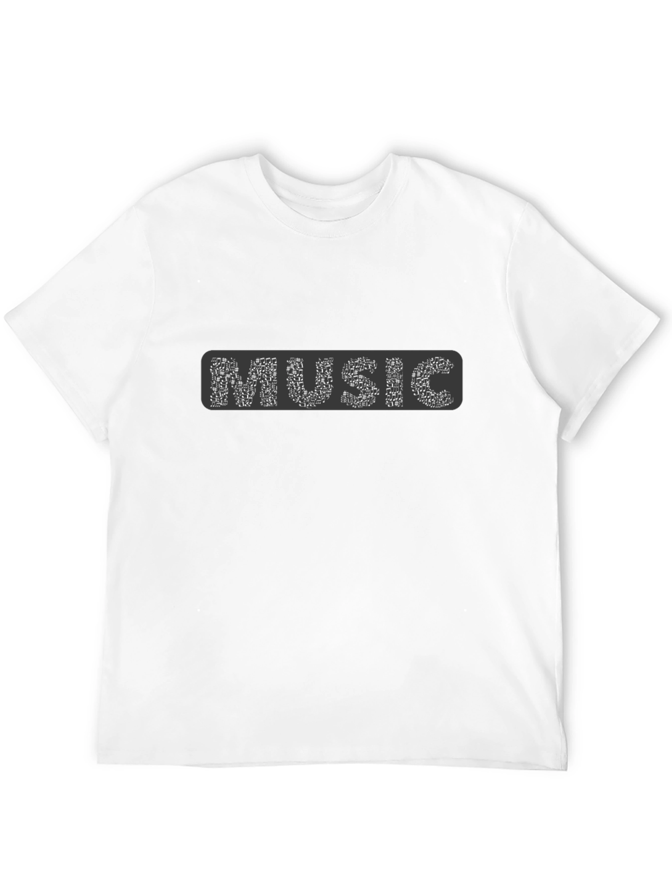 Music Notes Graphic Tee - Black Cotton T-Shirt