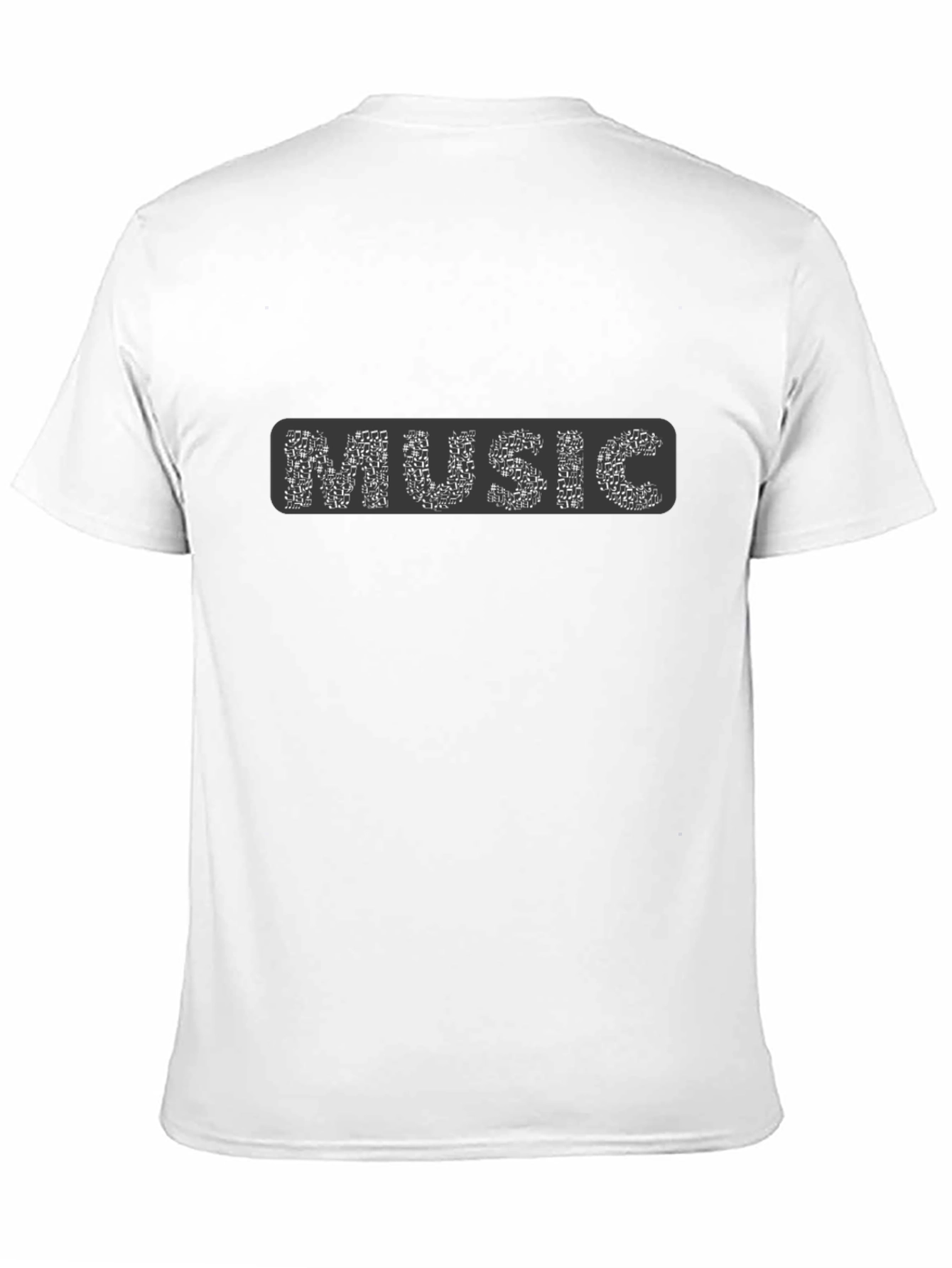 Music Notes Graphic Tee - Black Cotton T-Shirt