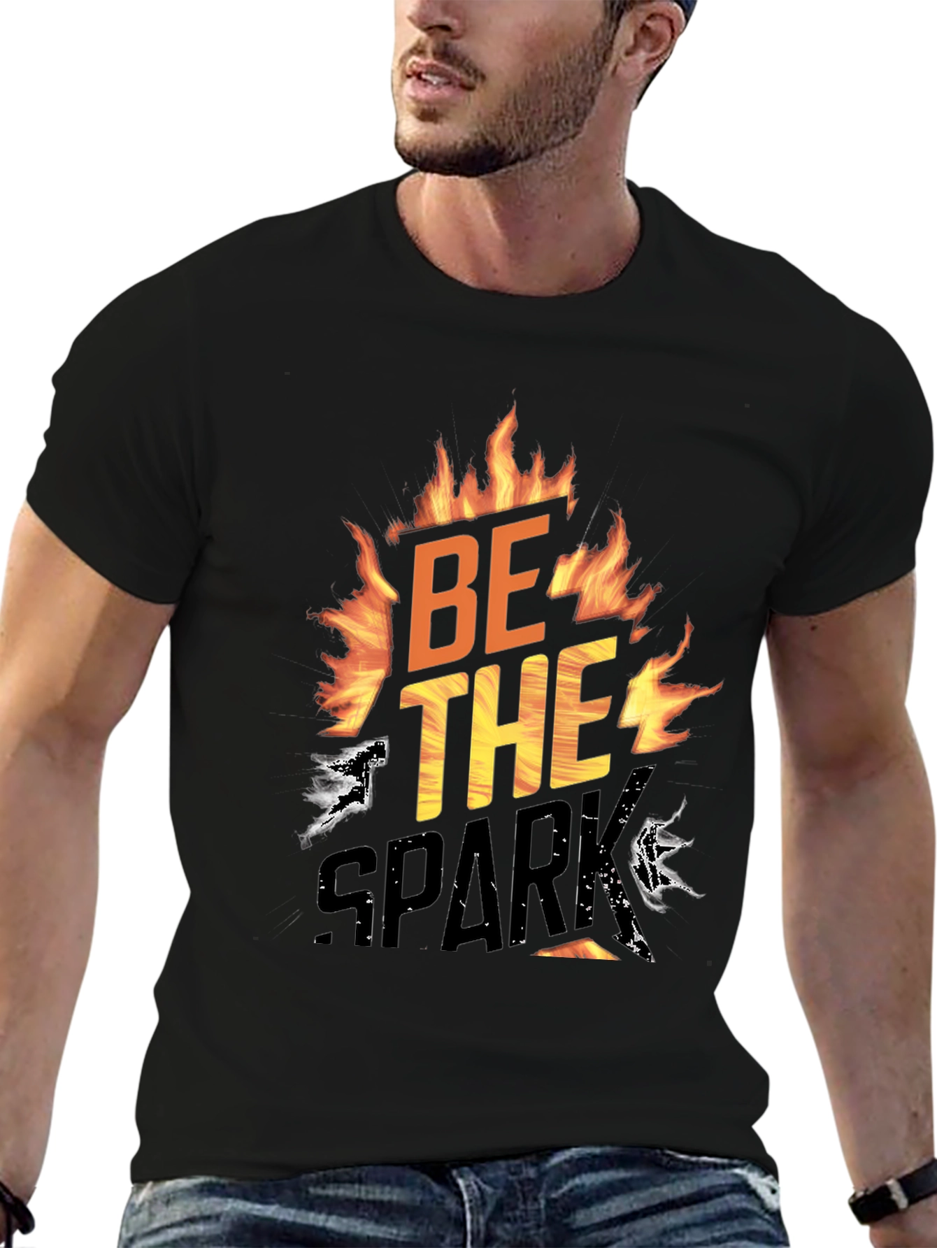 Be The Spark Graphic T-Shirt - Bold Flame Design