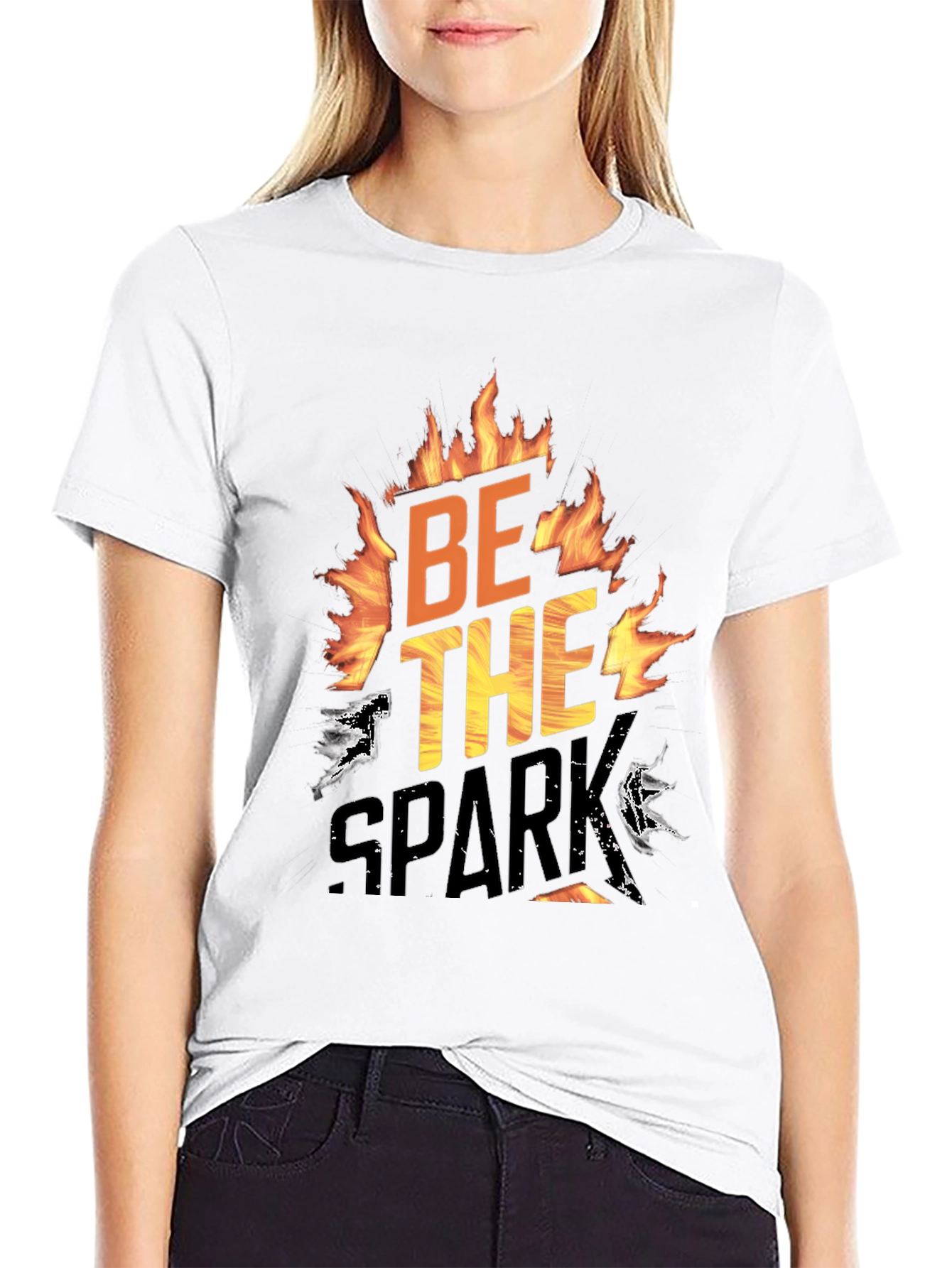 Be The Spark Graphic T-Shirt - Bold Flame Design