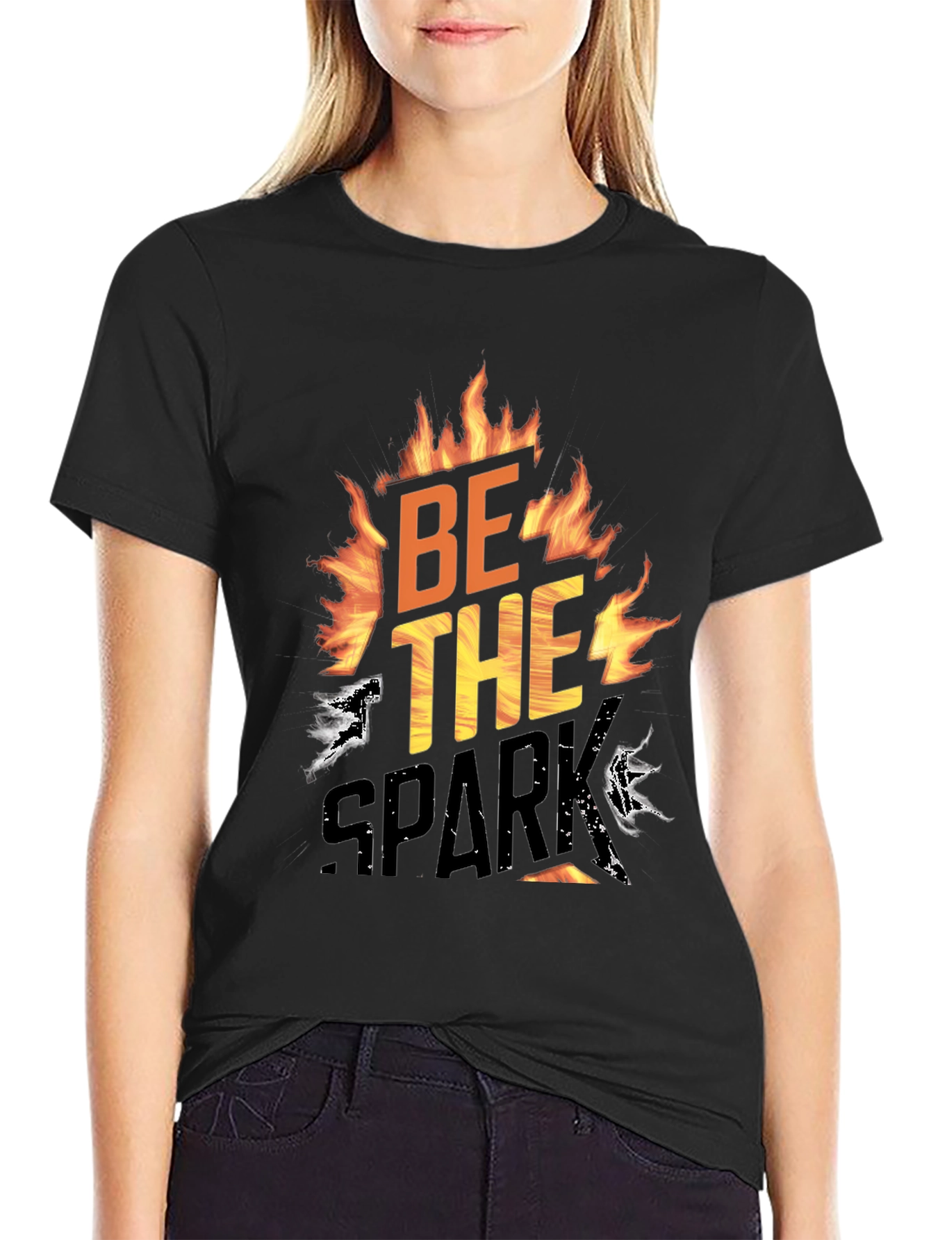 Be The Spark Graphic T-Shirt - Bold Flame Design