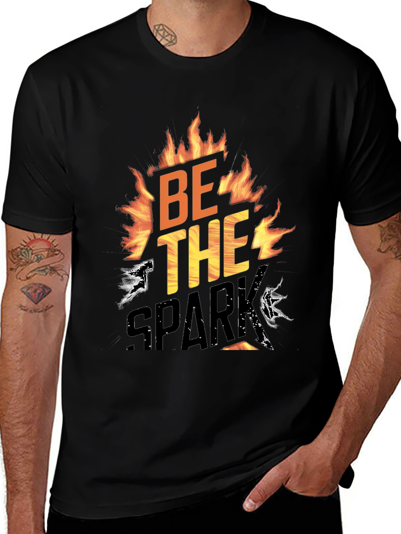 Be The Spark Graphic T-Shirt - Bold Flame Design