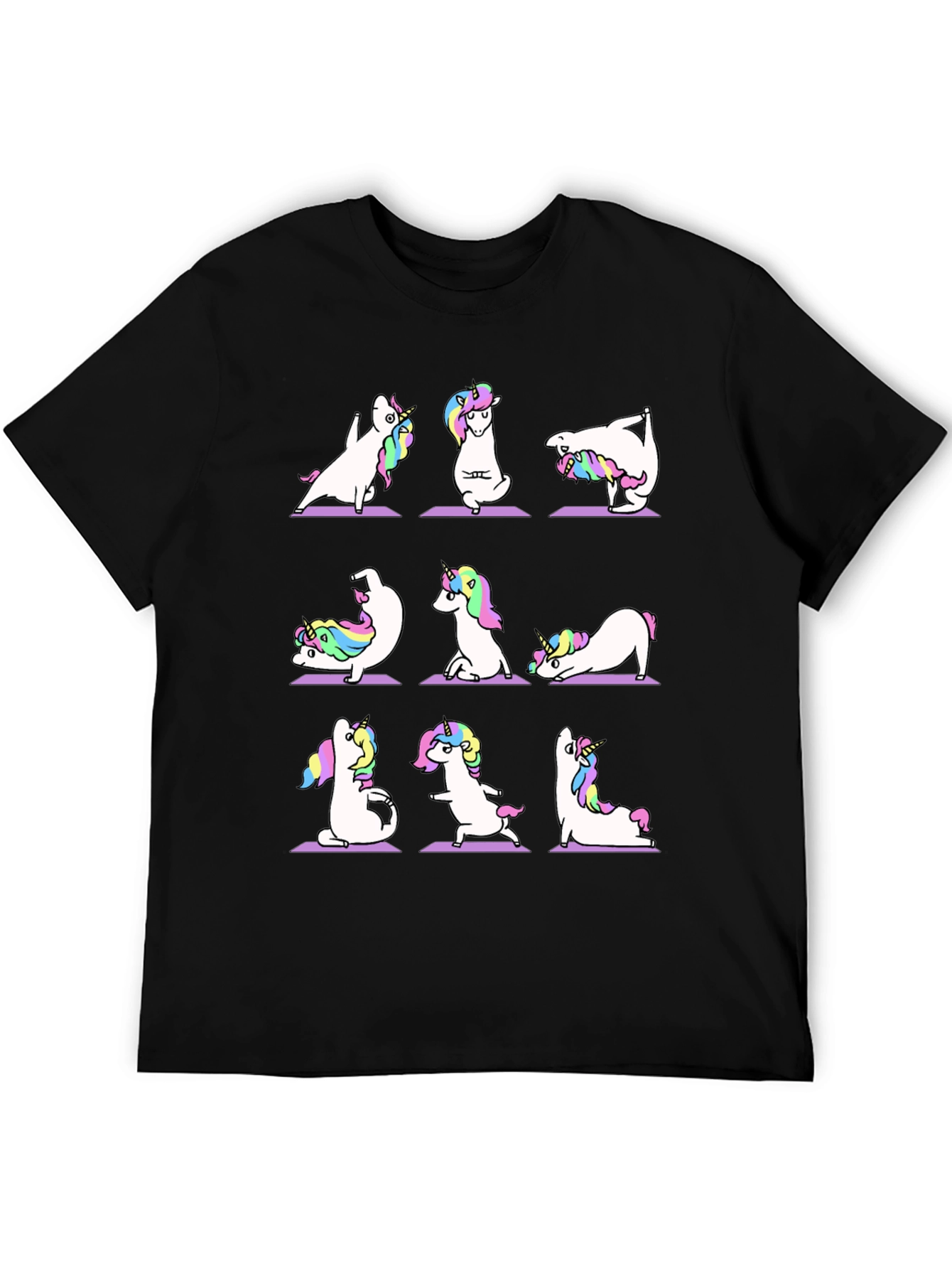 Unicorn Yoga Black T-Shirt