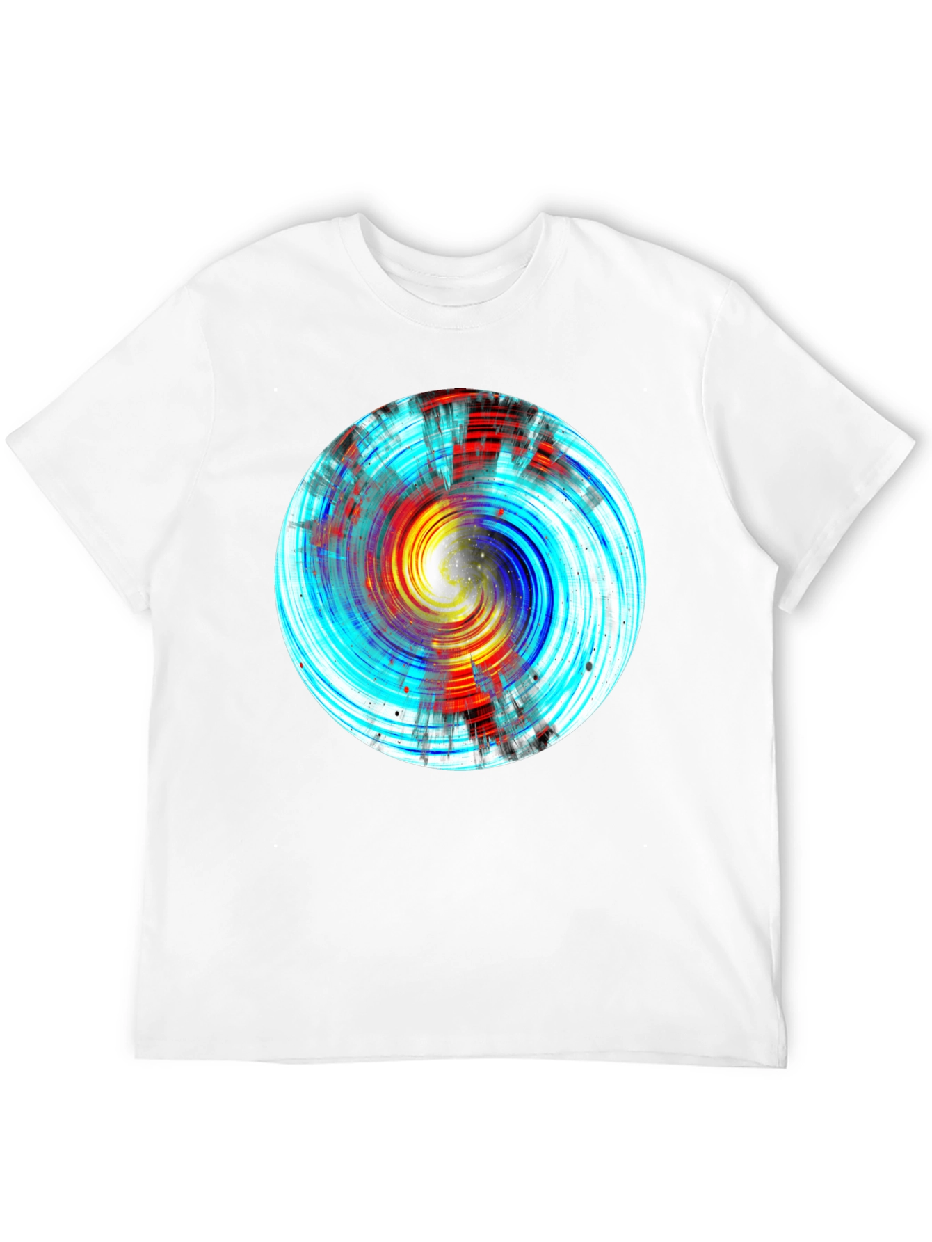 Abstract Swirl Graphic Black Tee