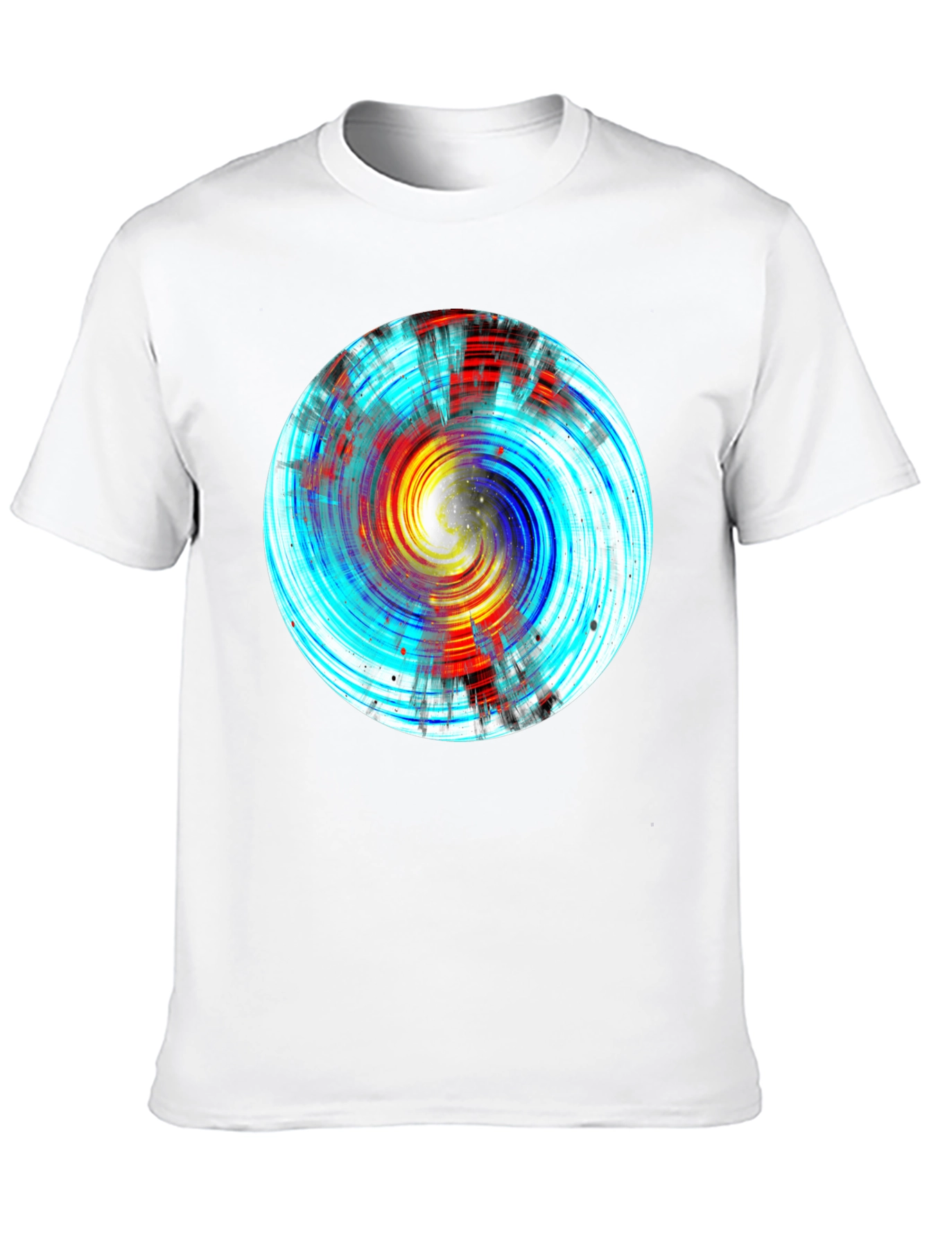 Abstract Swirl Graphic Black Tee