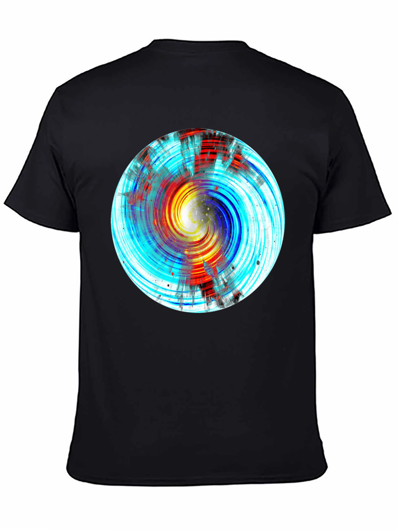 Abstract Swirl Graphic Black Tee