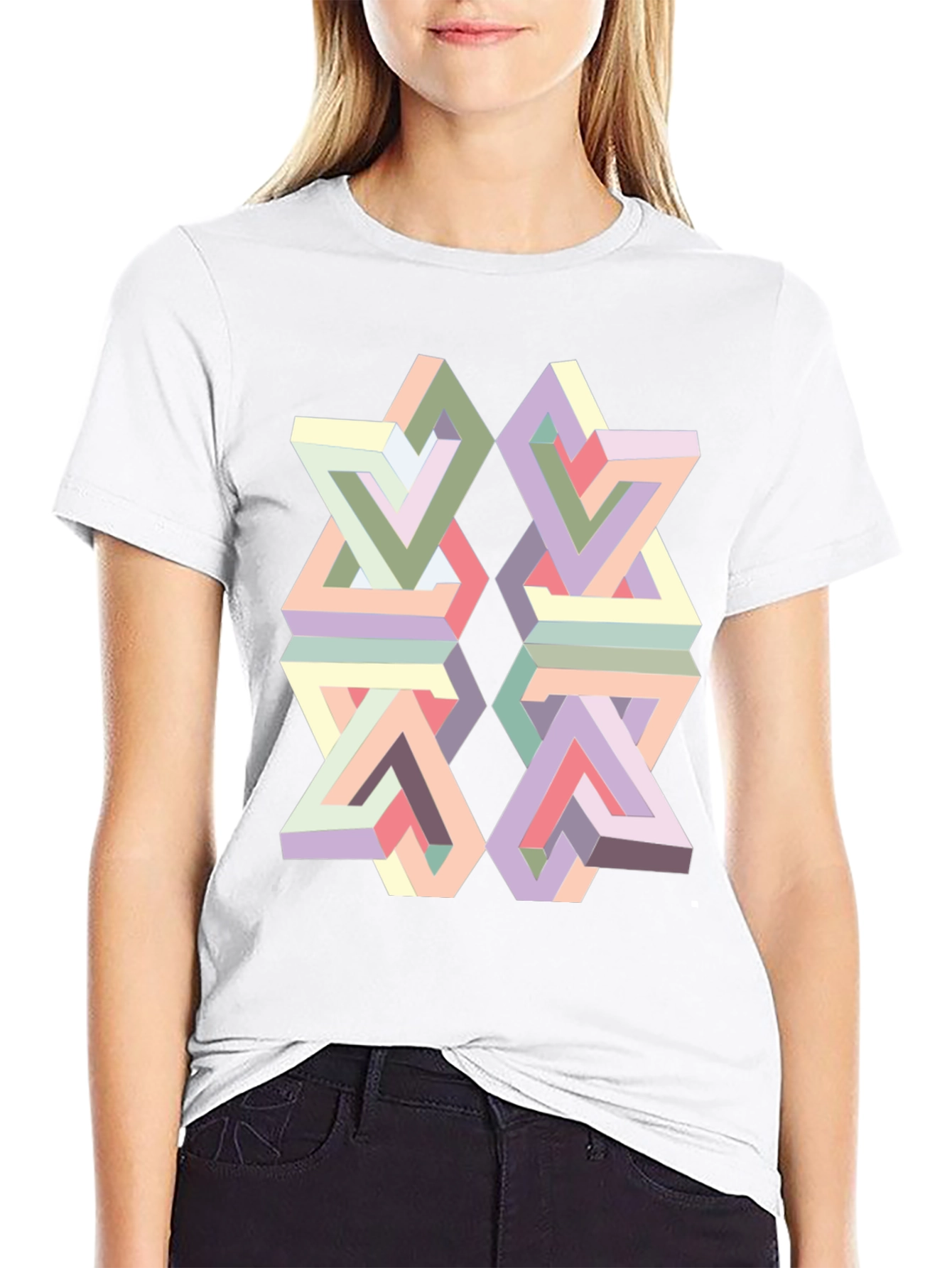 Optical Illusion Geometric T-Shirt