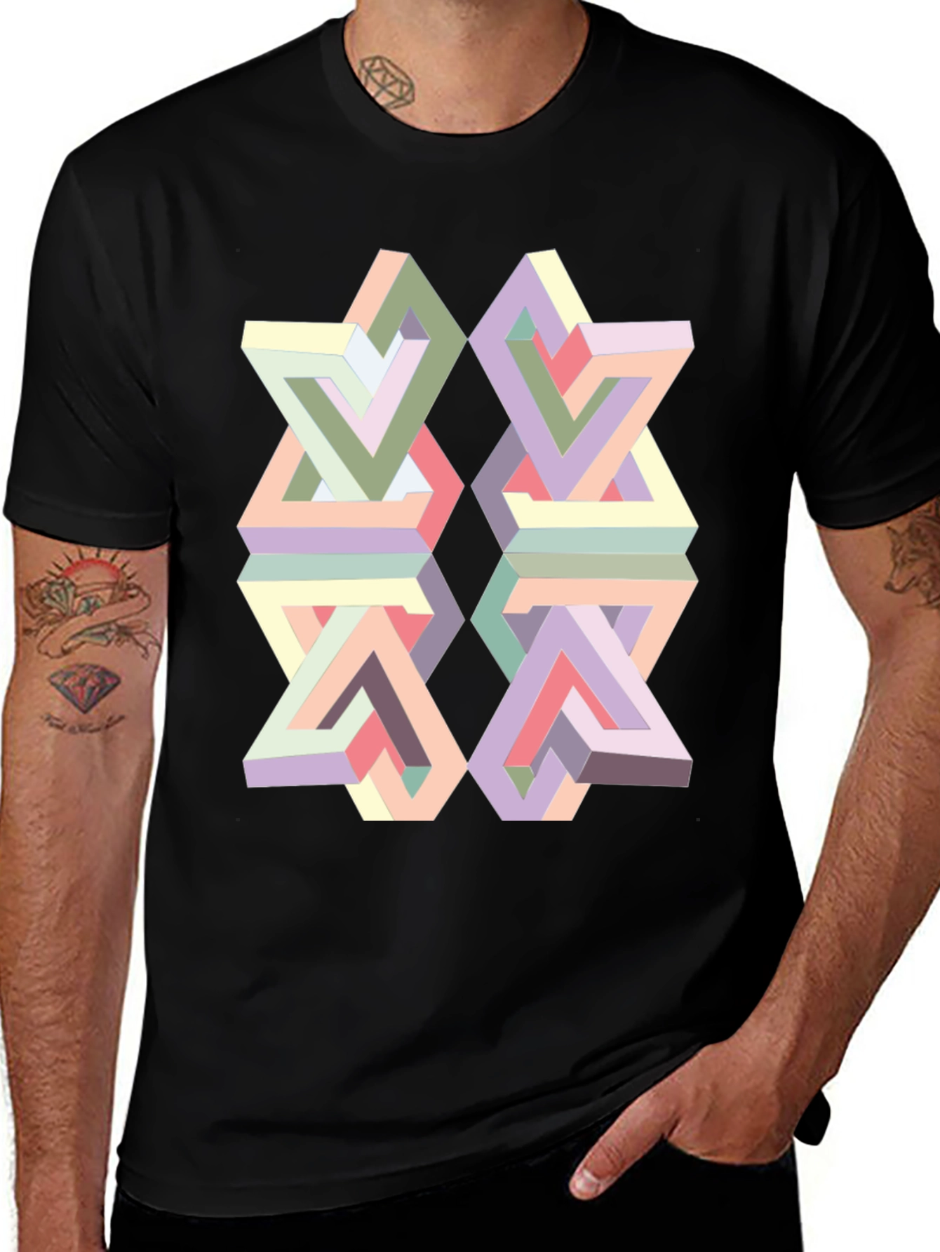 Optical Illusion Geometric T-Shirt