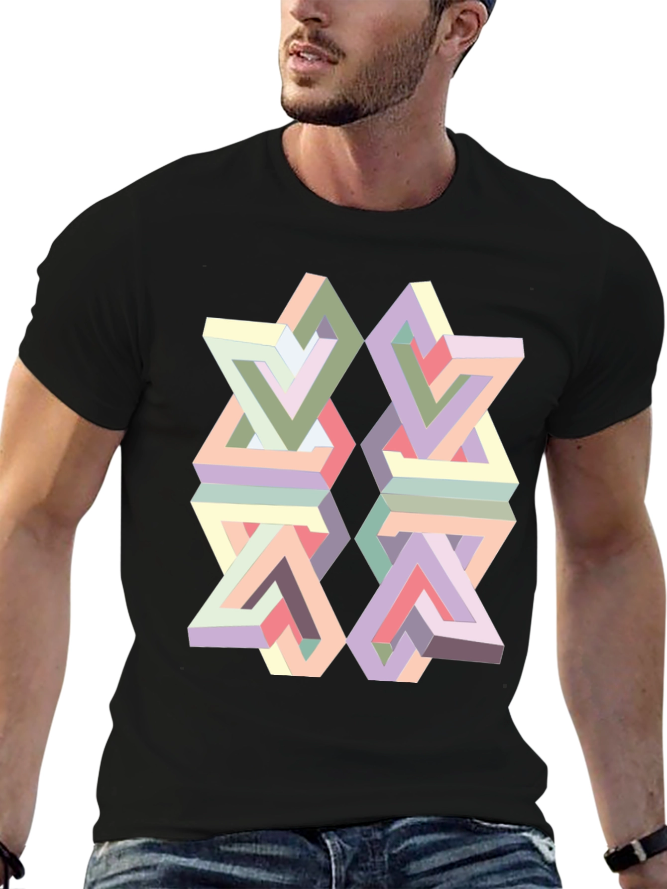 Optical Illusion Geometric T-Shirt