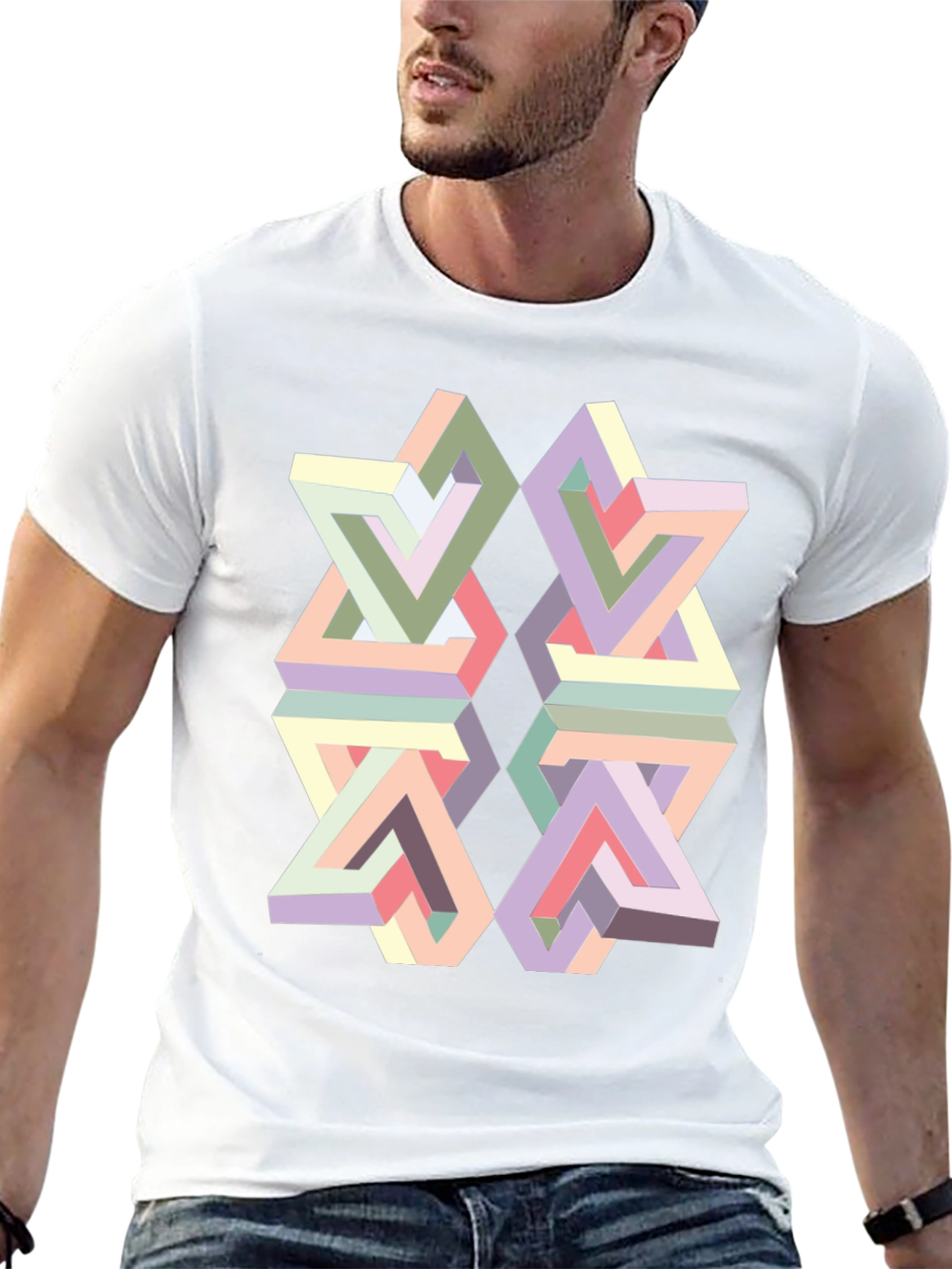 Optical Illusion Geometric T-Shirt