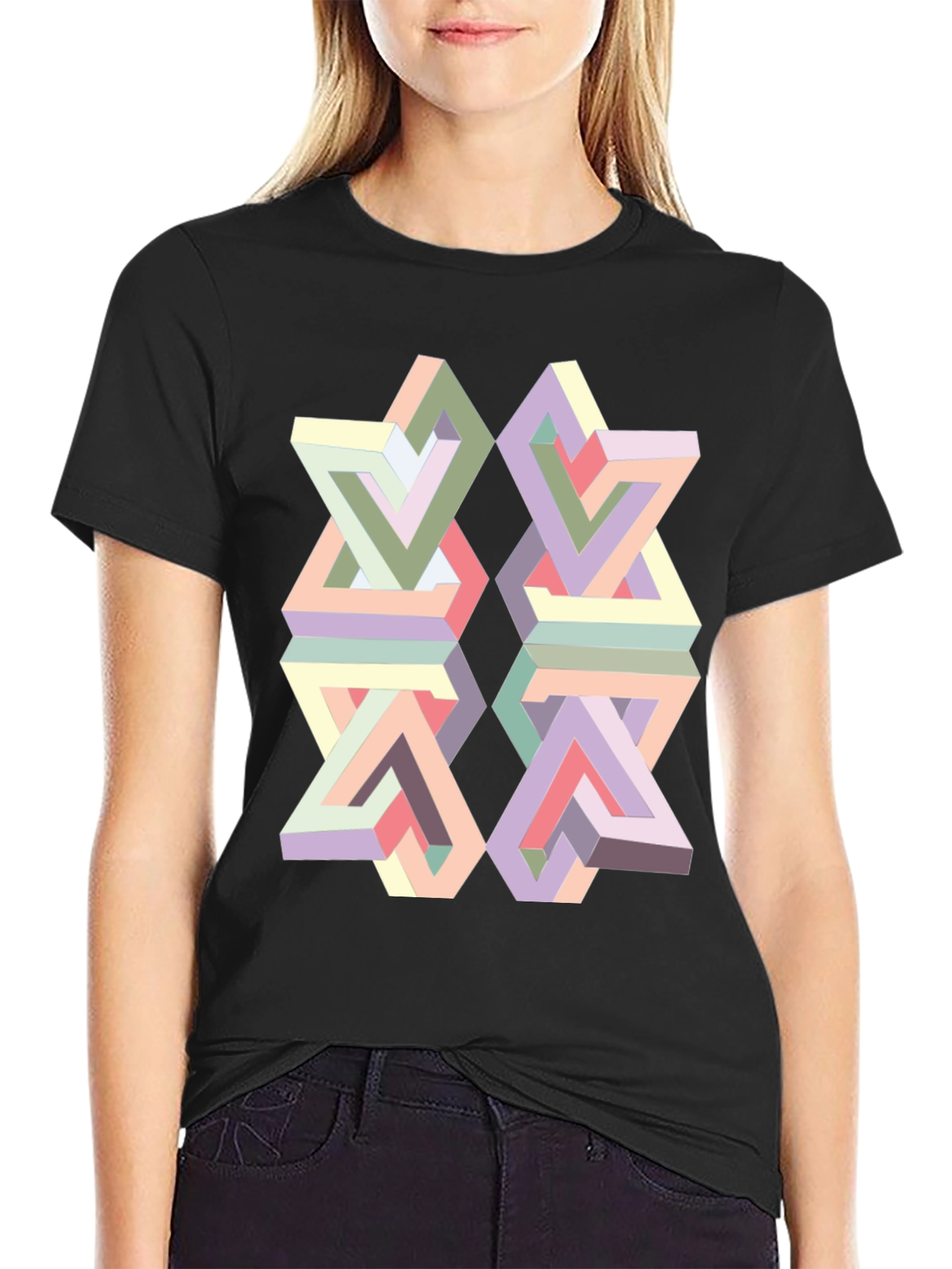 Optical Illusion Geometric T-Shirt