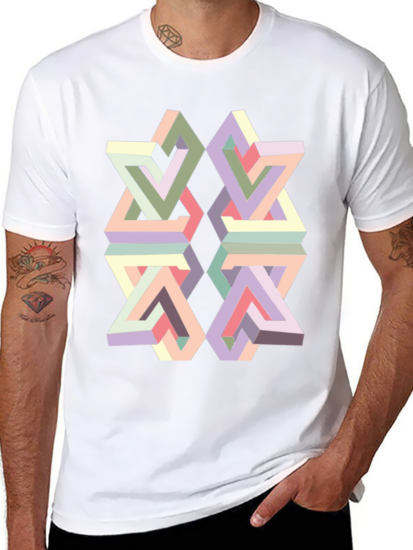 Optical Illusion Geometric T-Shirt
