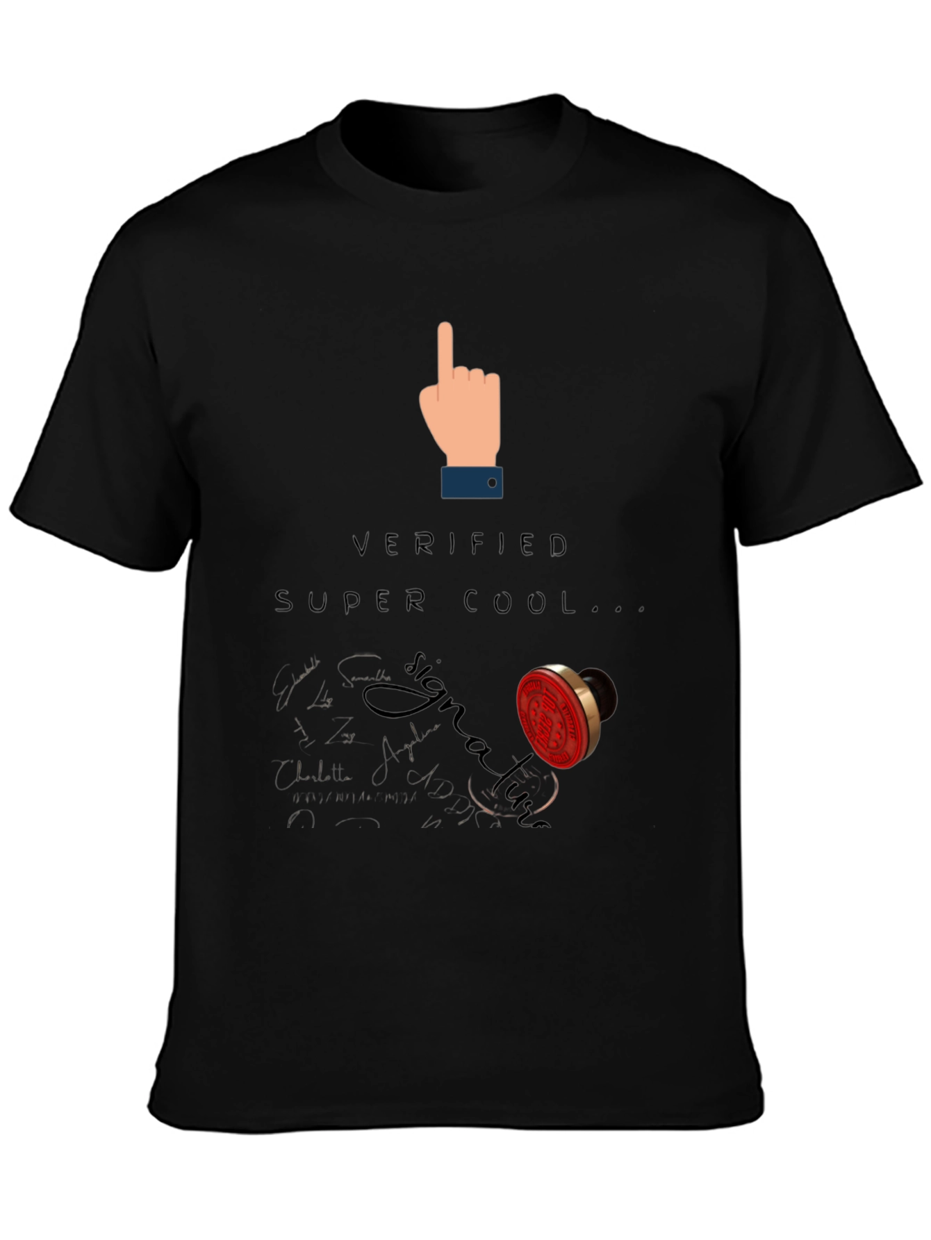 Verified Super Cool Signature Black T-Shirt