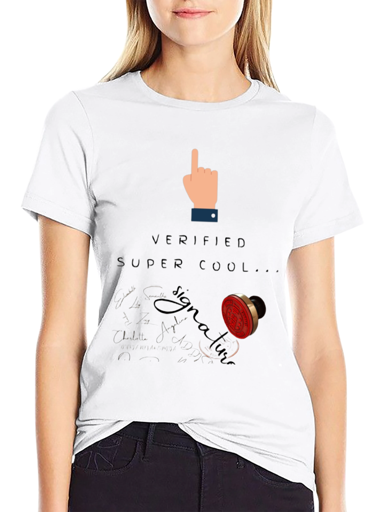Verified Super Cool Signature Black T-Shirt
