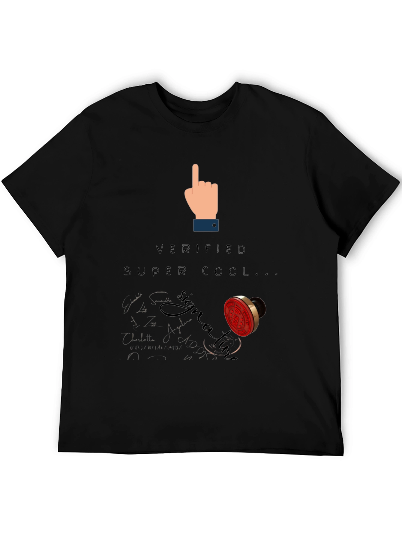 Verified Super Cool Signature Black T-Shirt