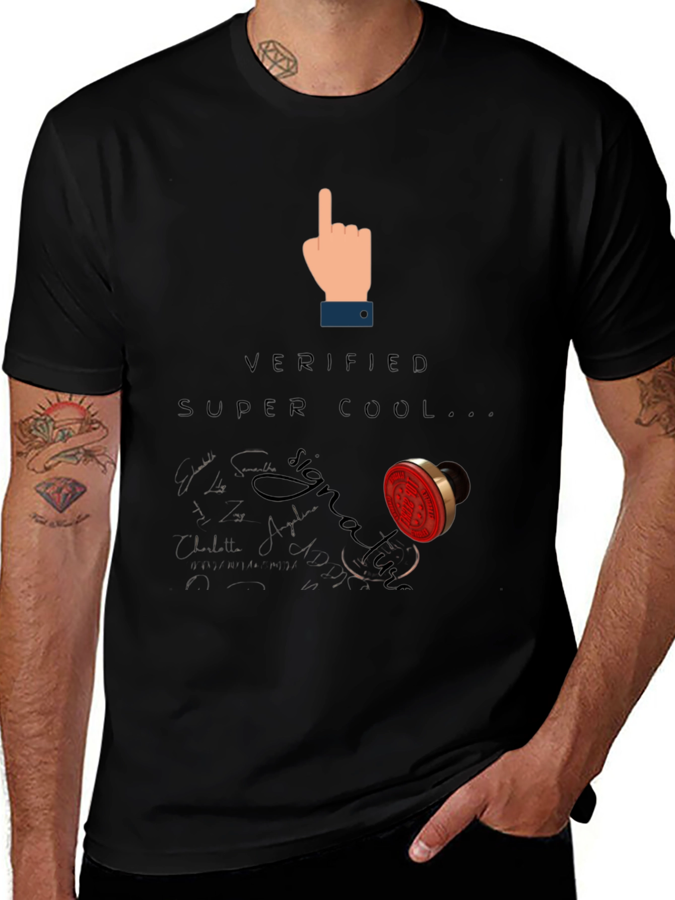 Verified Super Cool Signature Black T-Shirt