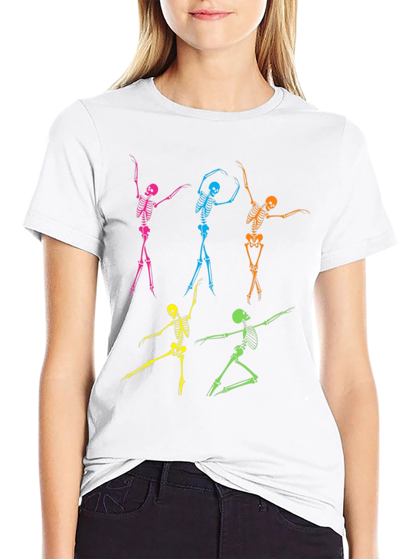Dancing Skeleton Graphic T-Shirt - Funky Halloween Tee