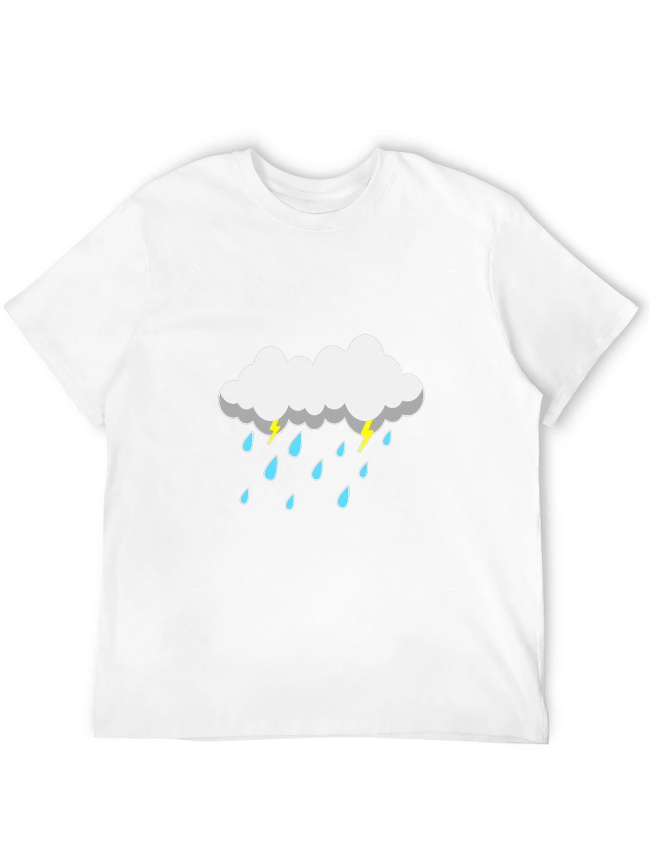Rain Cloud Graphic Tee - Black Cotton T-Shirt
