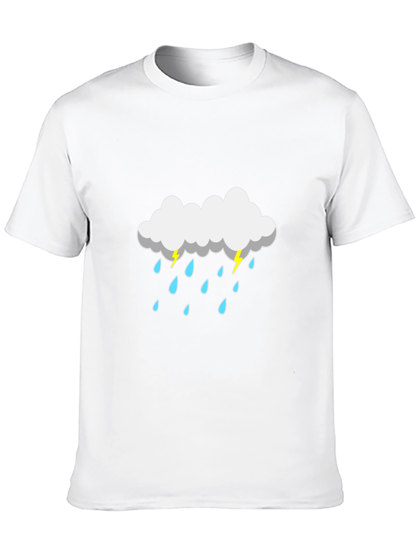 Rain Cloud Graphic Tee - Black Cotton T-Shirt
