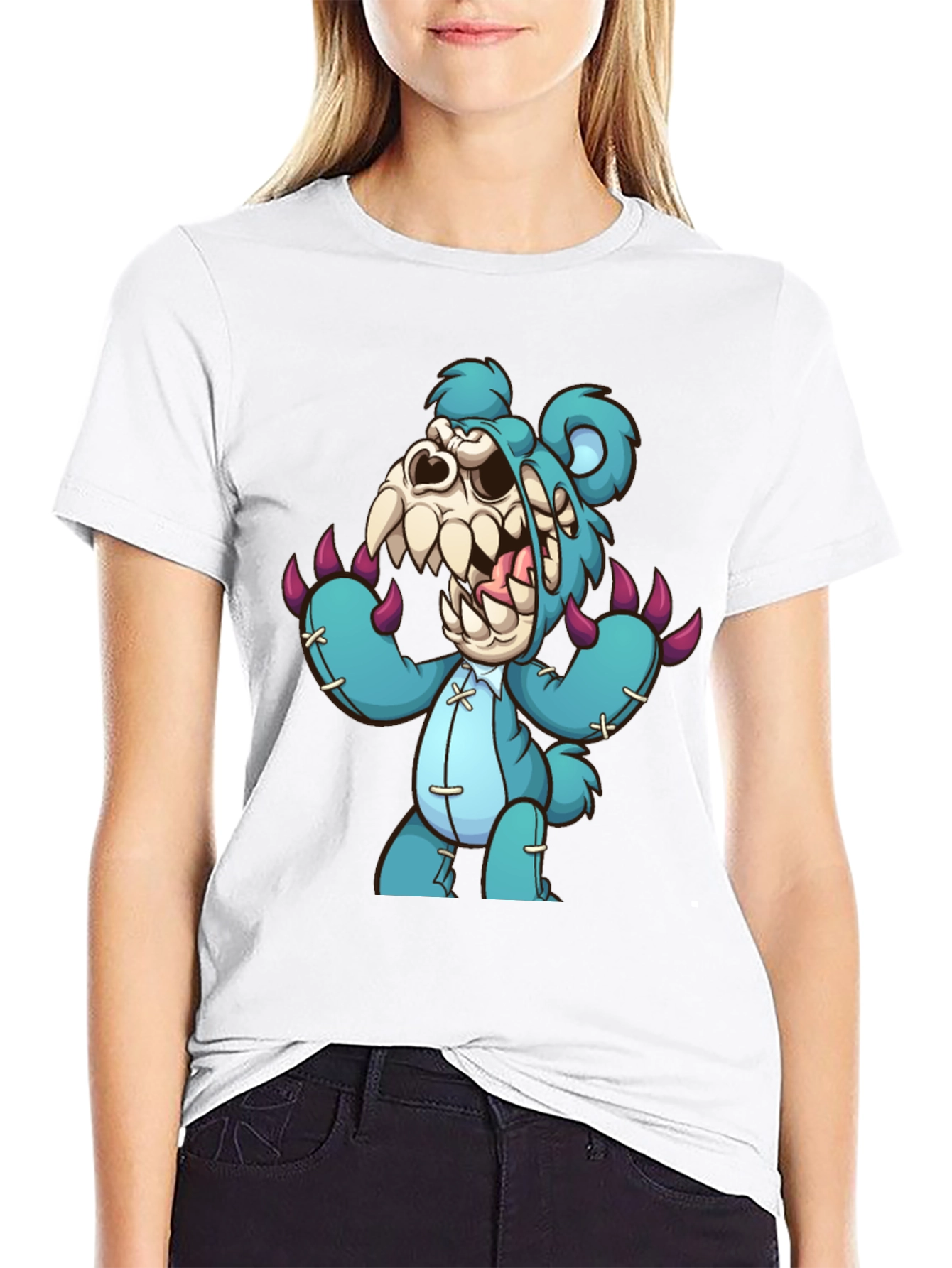 Zombie Teddy Bear Graphic T-Shirt - Mens
