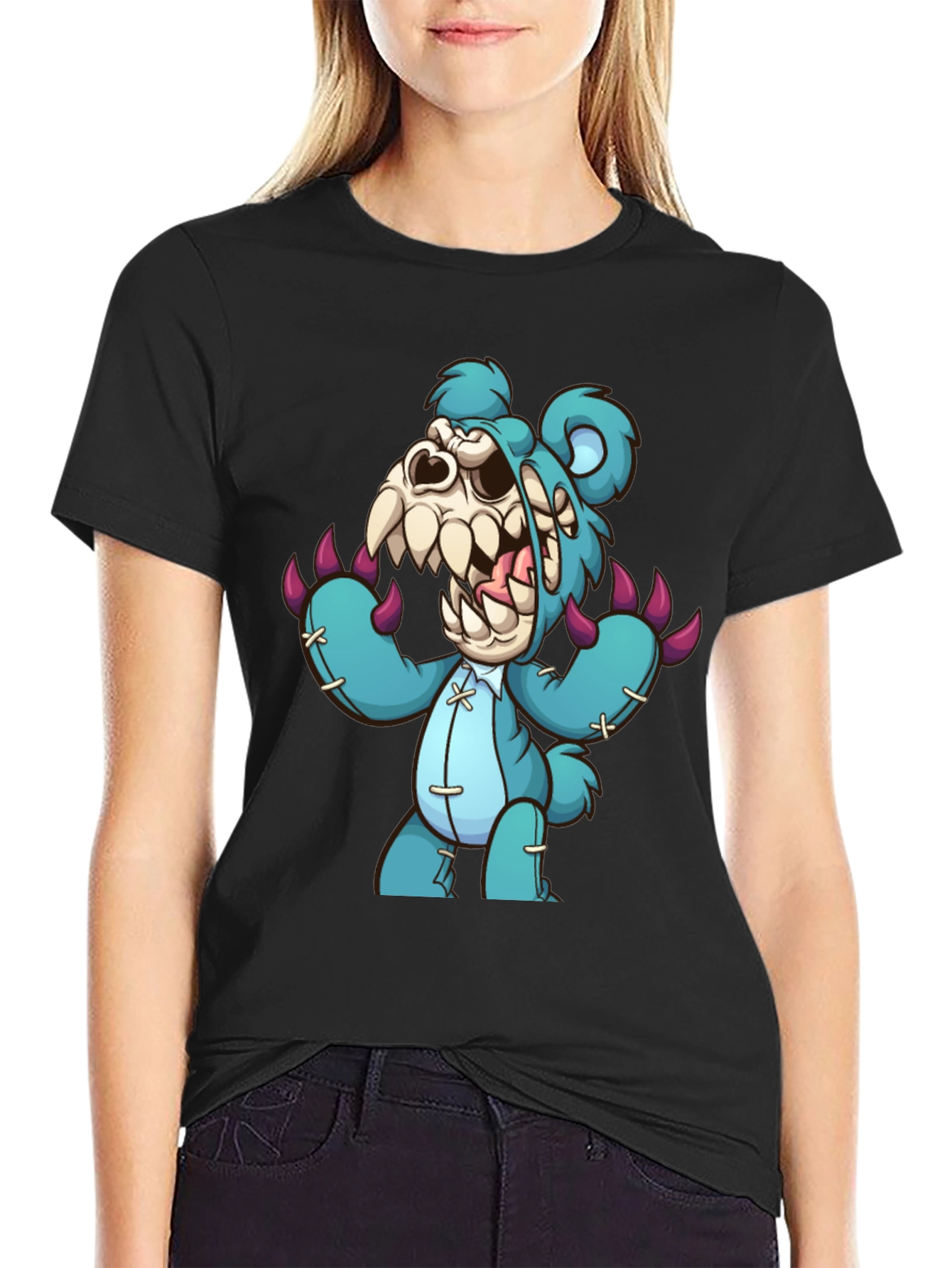 Zombie Teddy Bear Graphic T-Shirt - Mens