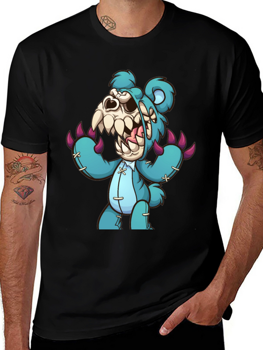 Zombie Teddy Bear Graphic T-Shirt - Mens