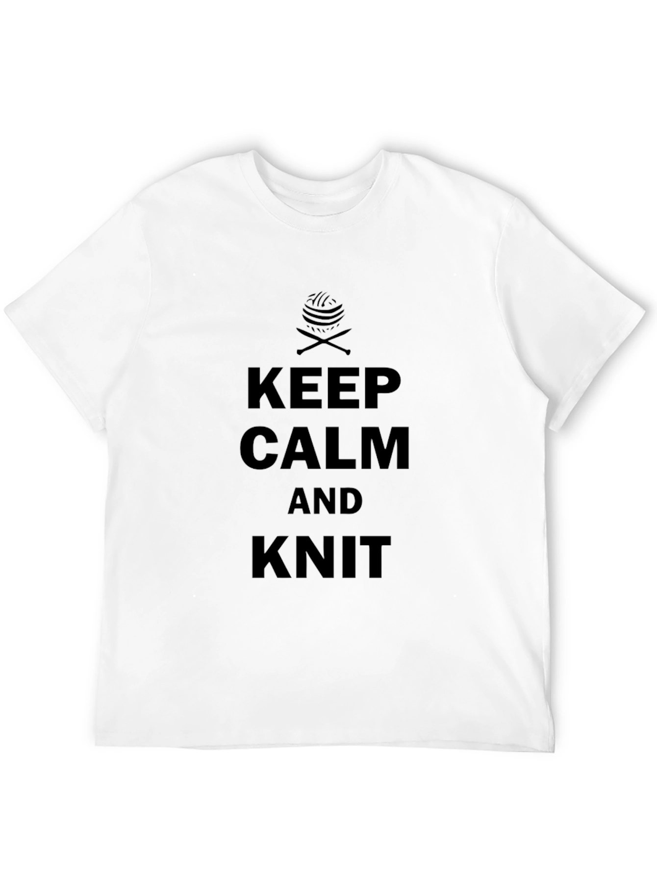 Keep Calm and Knit - Black T-Shirt