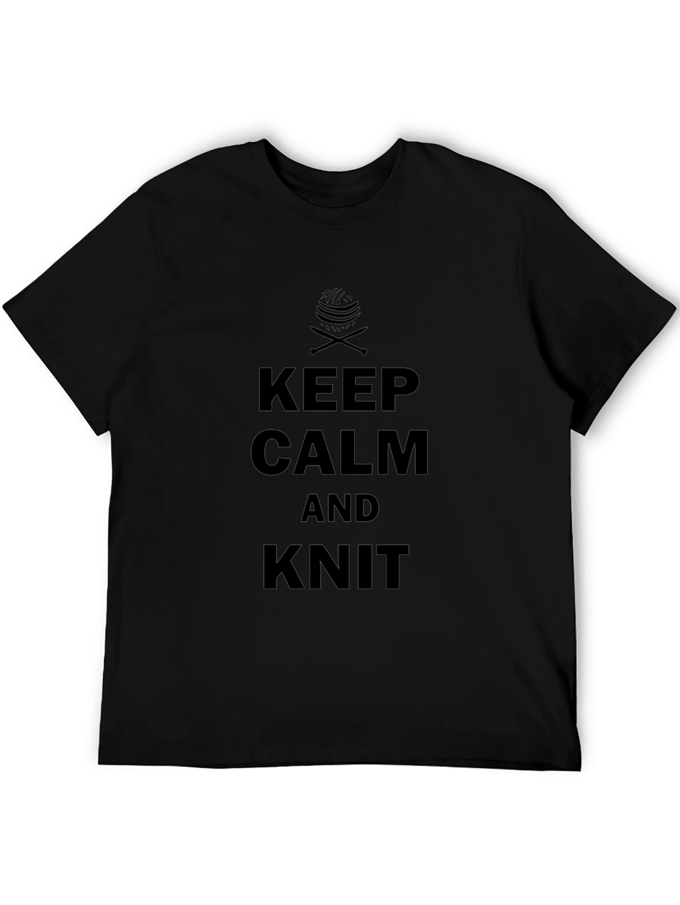 Keep Calm and Knit - Black T-Shirt