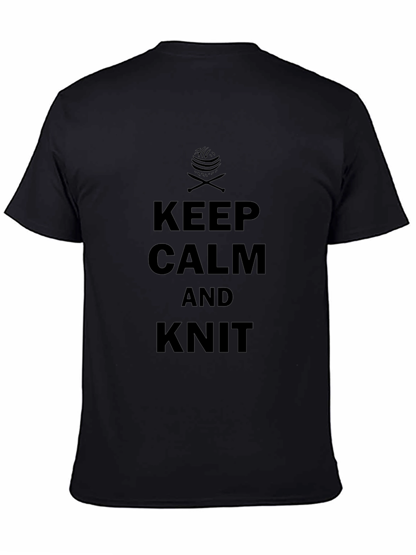 Keep Calm and Knit - Black T-Shirt