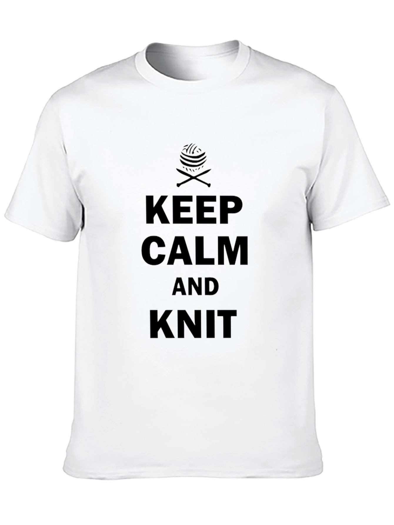 Keep Calm and Knit - Black T-Shirt