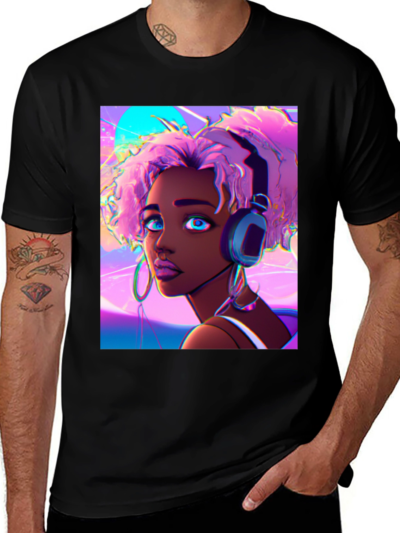 Vibrant Cartoon Girl Tee - Stylish Graphic T-Shirt