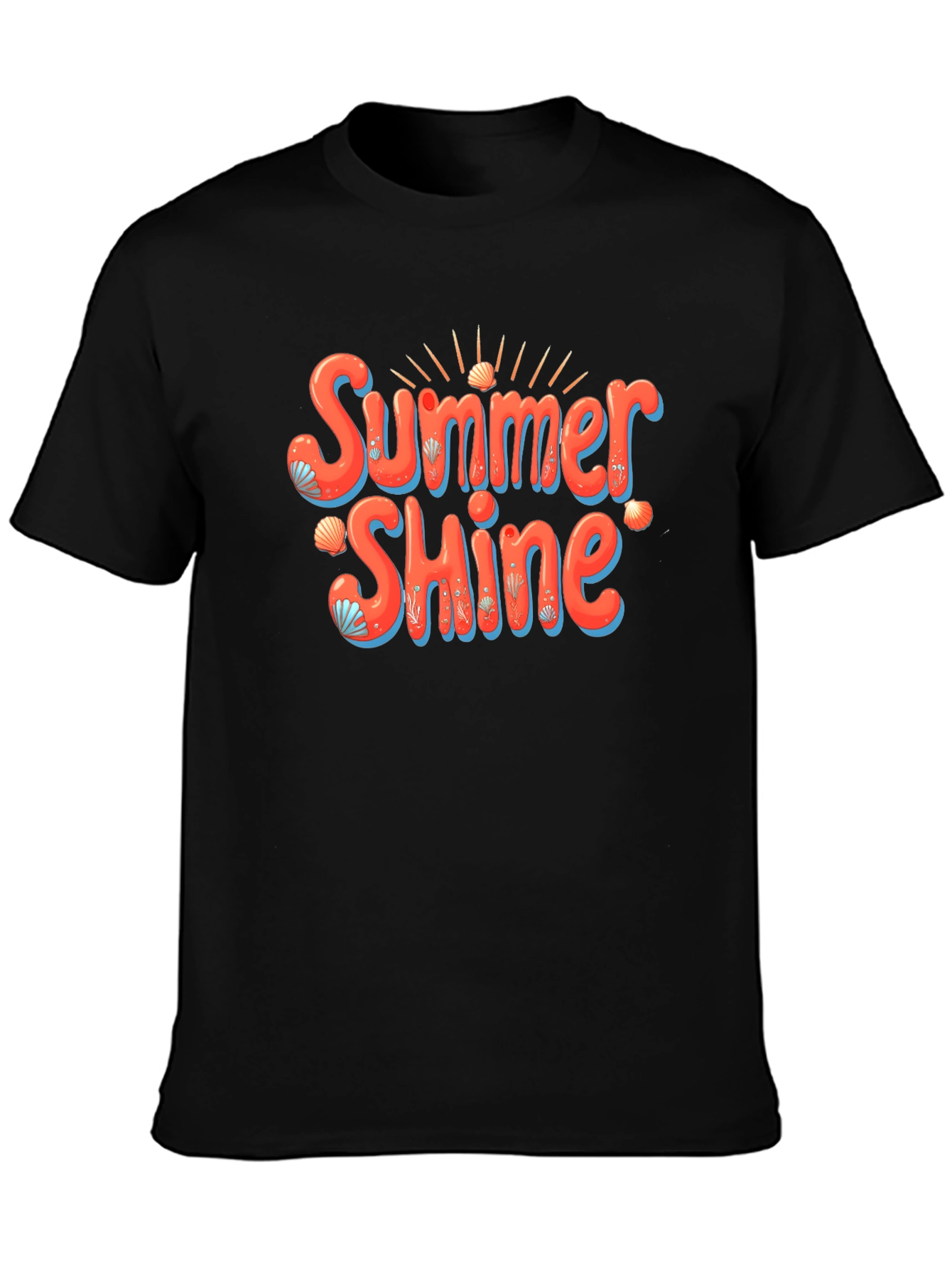 Summer Shine Graphic Tee -  Mens Black T-Shirt