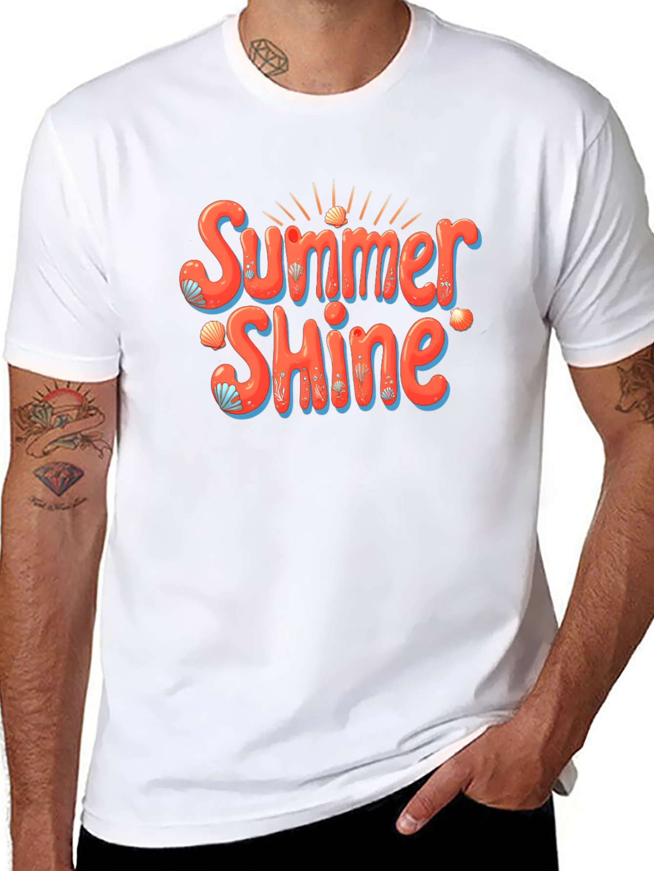 Summer Shine Graphic Tee -  Mens Black T-Shirt