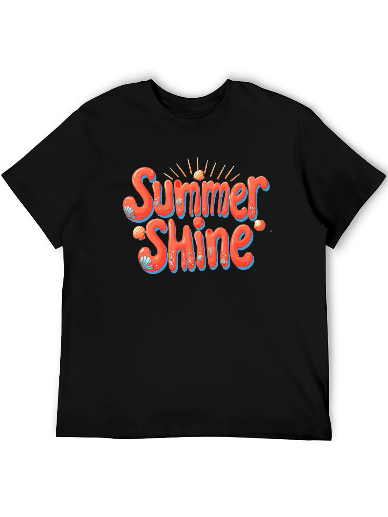 Summer Shine Graphic Tee -  Mens Black T-Shirt