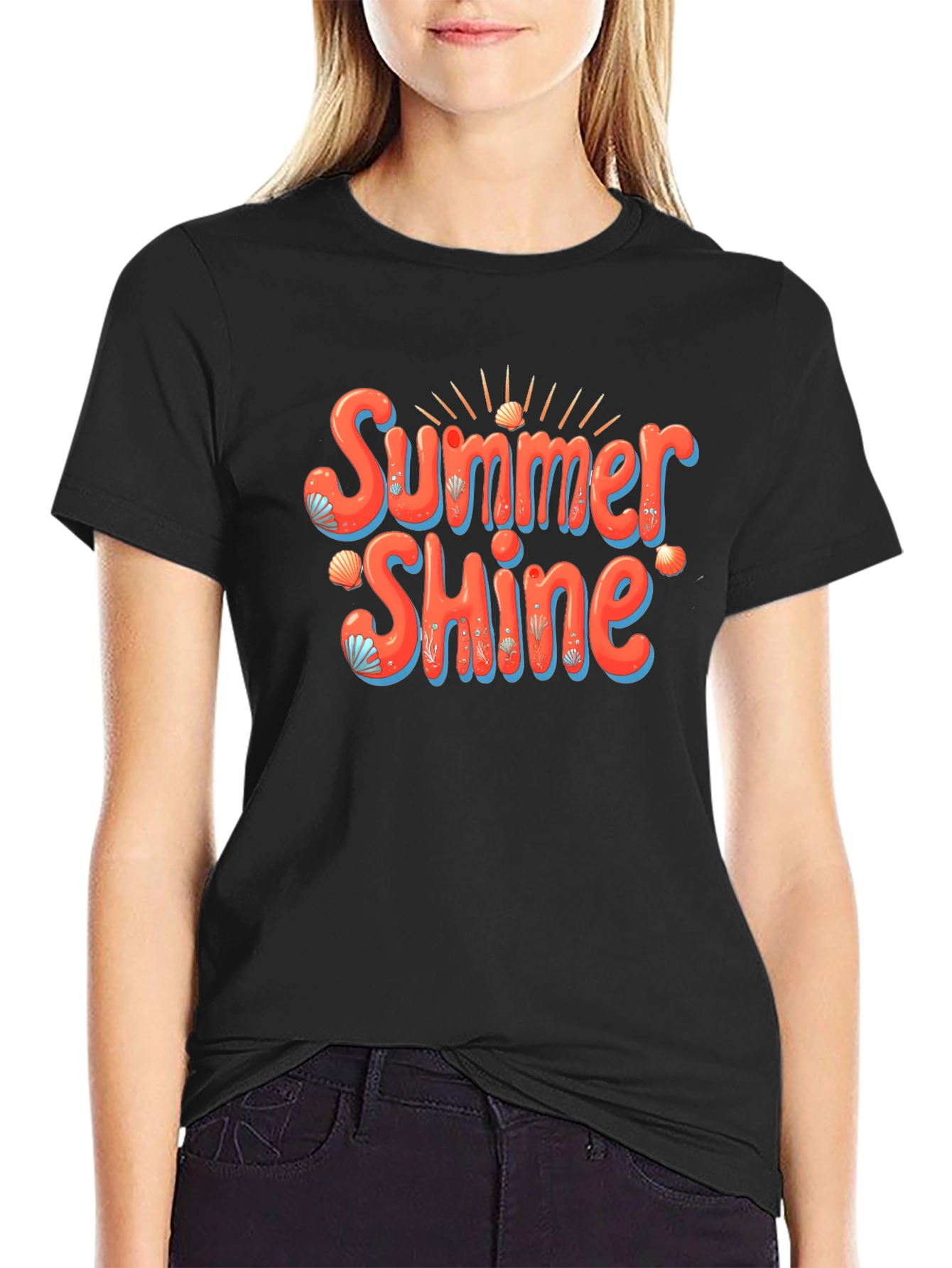 Summer Shine Graphic Tee -  Mens Black T-Shirt