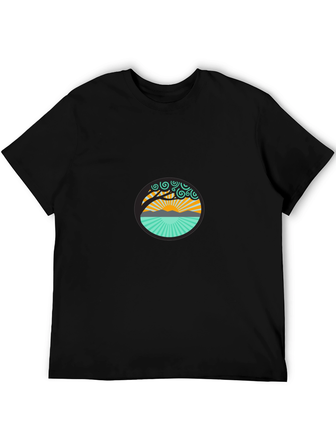 Nature Design Graphic Black T-Shirt