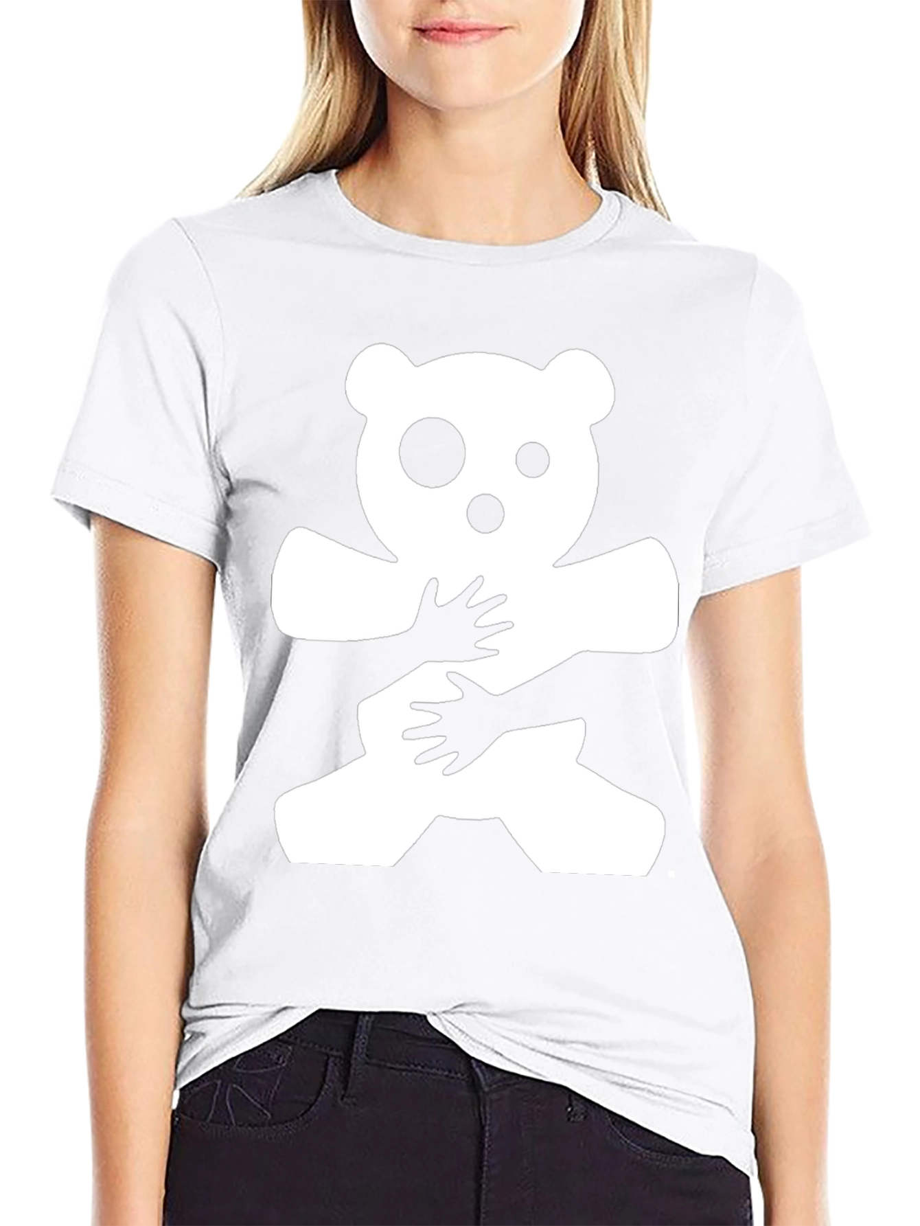 Hug Me Bear Graphic T-Shirt - Black
