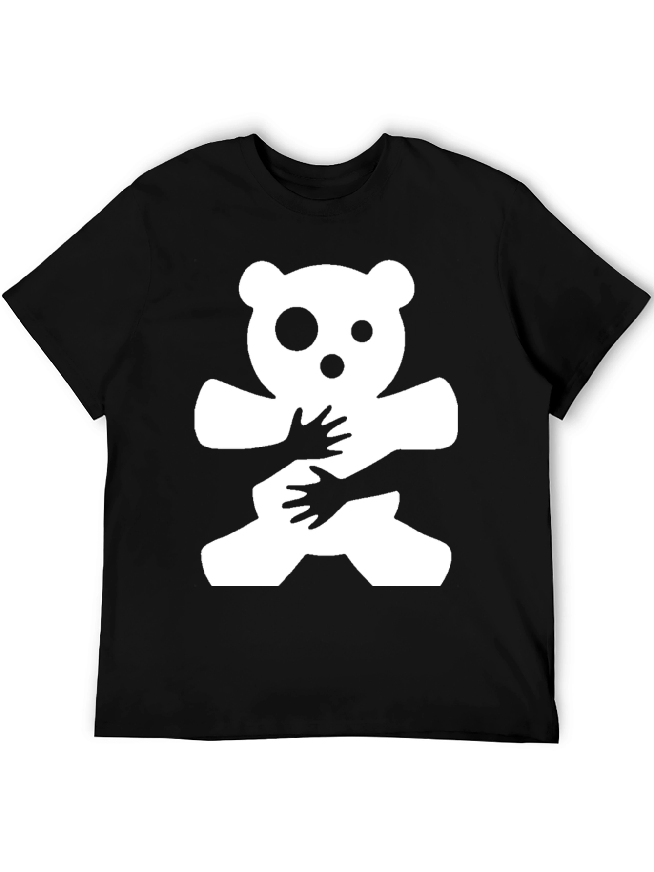 Hug Me Bear Graphic T-Shirt - Black