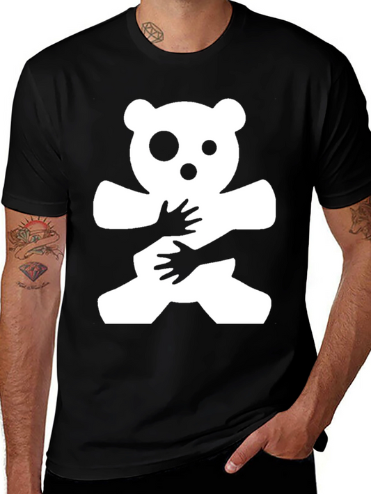 Hug Me Bear Graphic T-Shirt - Black